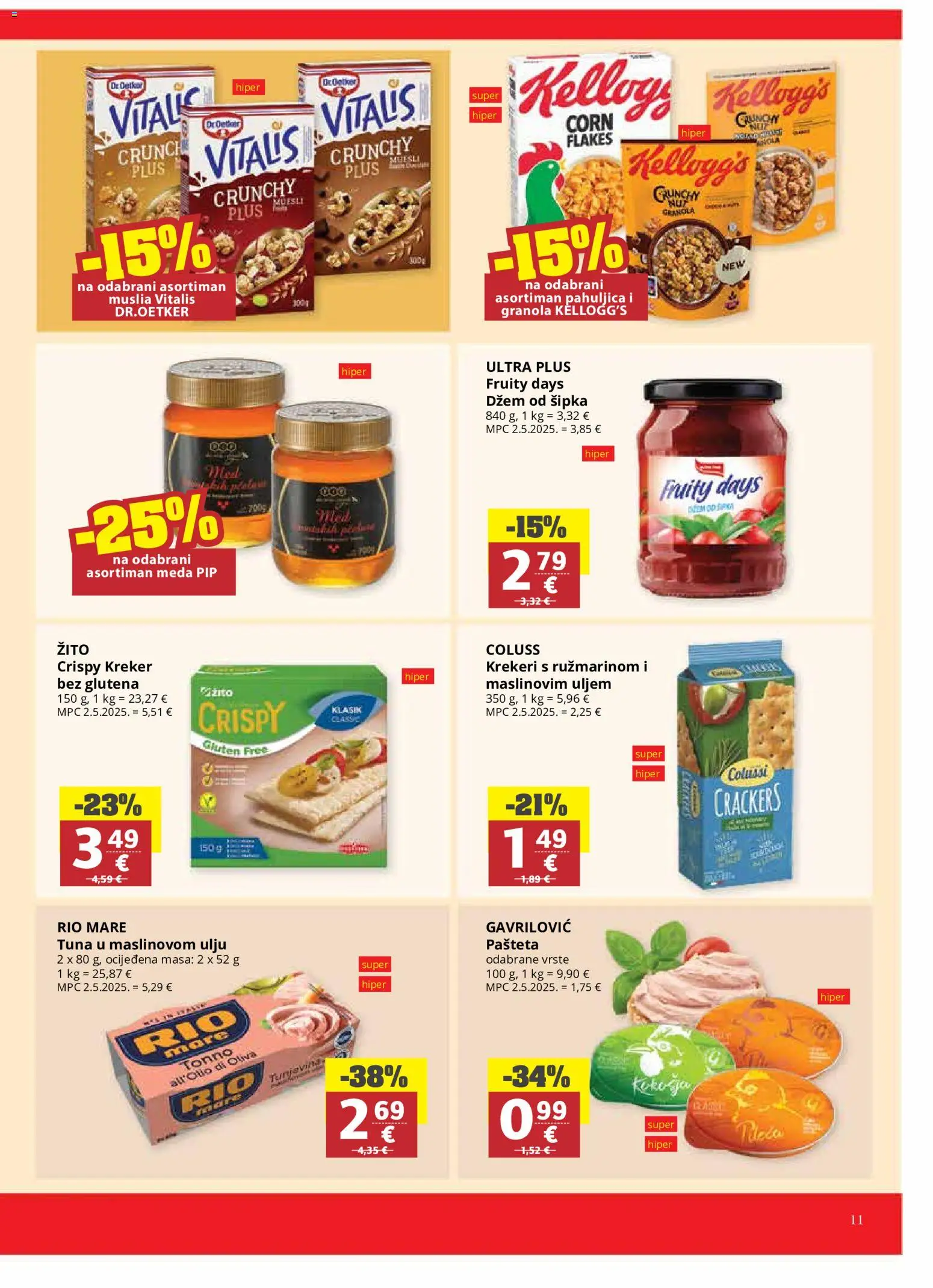 Ribola katalog | vrijedi od 27.05.2026 | Stranica: 11 | Proizvodi: Rio Mare, Džem, Krekeri, Tuna