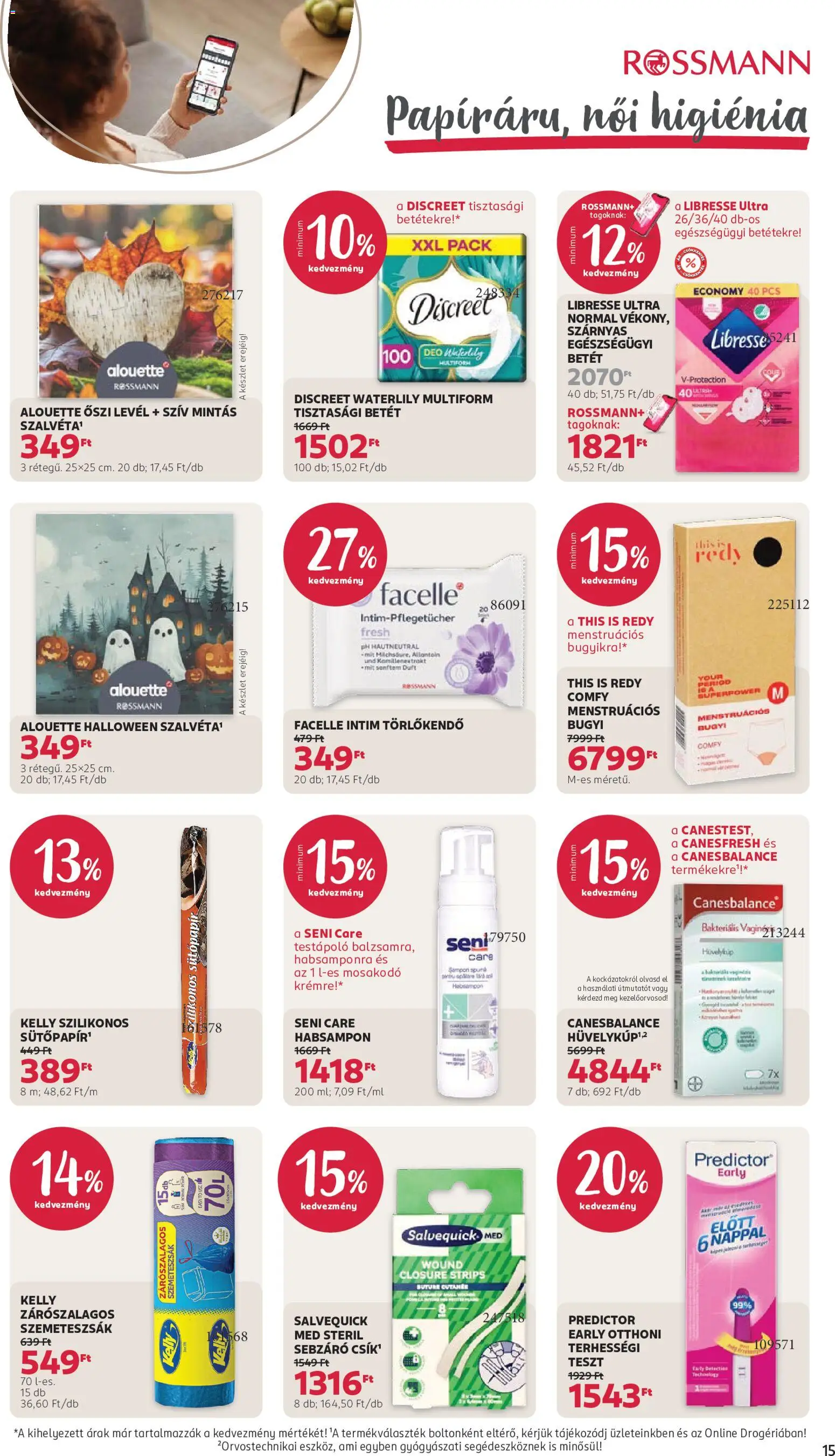 Rossmann akciós ujság - amely érvényes a következő dátumtól: 2026.10.05. | Oldal: 17 | Termékek: Szemeteszsák, Szalvéta, Sampon, Bugyi