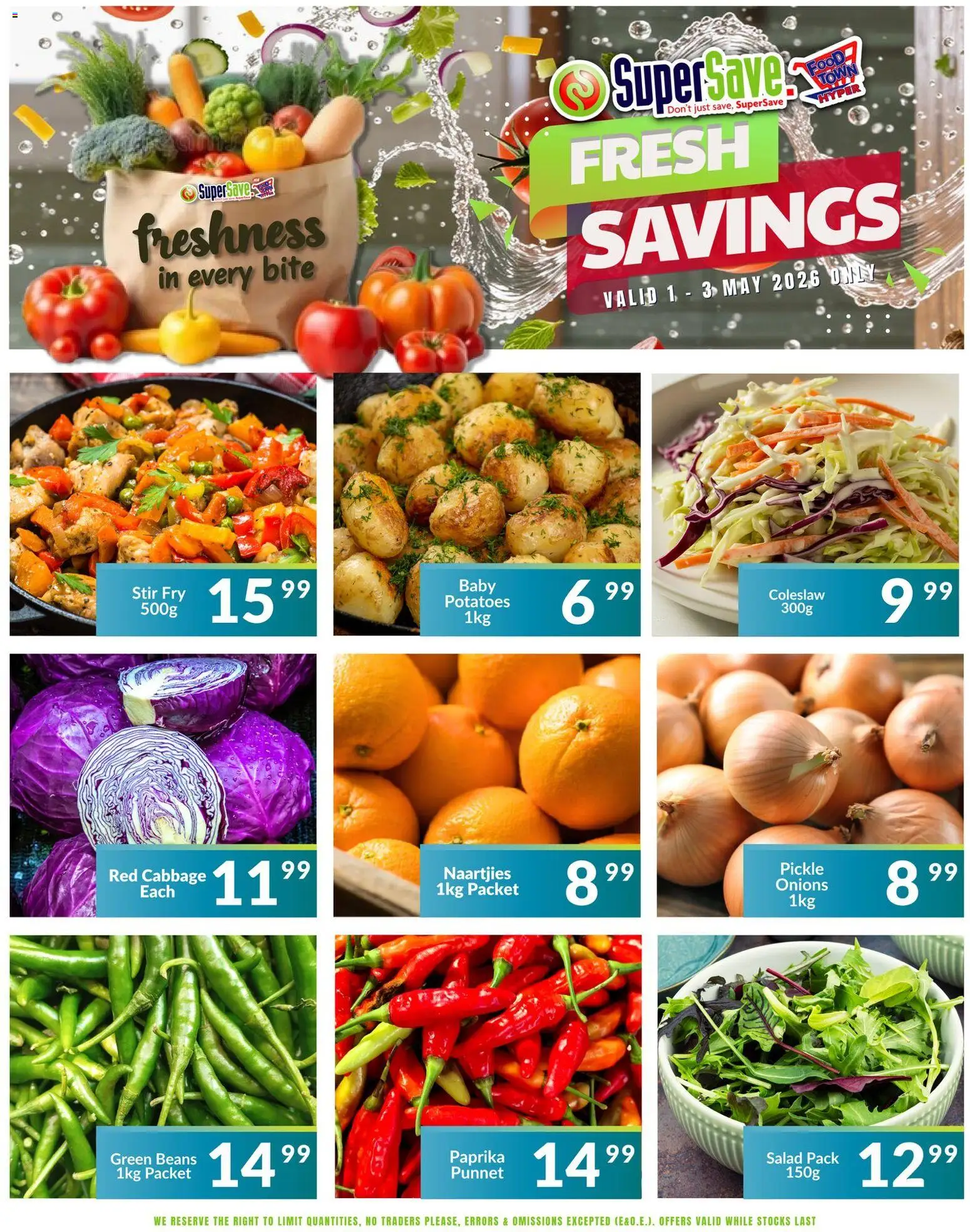 New Super Save catalogue – valid from 01.05.2026 | Page: 5 | Products: Beans, Salad, Potatoes, Onions