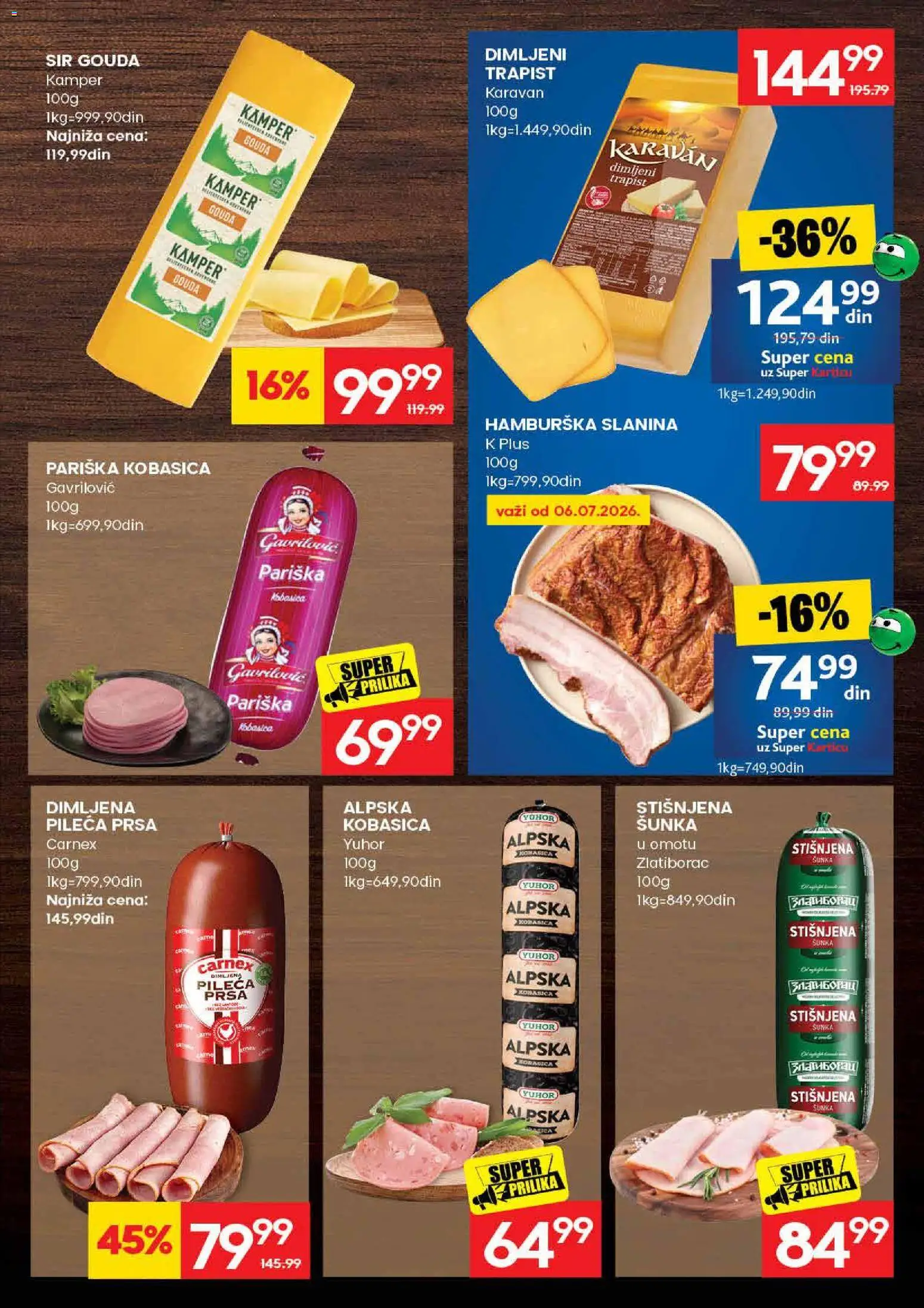 Mercator katalog - važi od 02.07.2026 | Strana: 7 | Proizvode: Pileća prsa, Šunka, Slanina, Kobasica