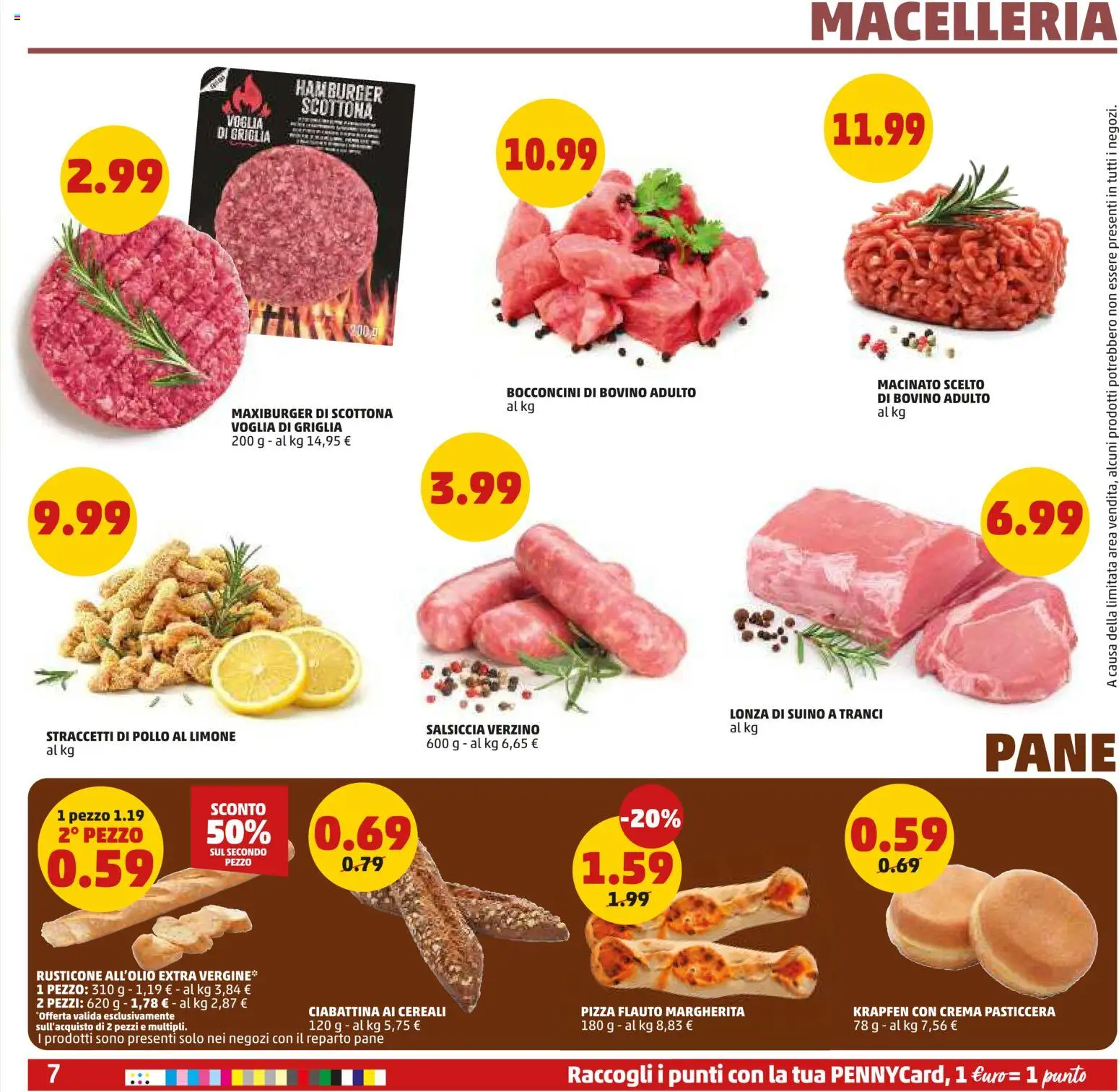 Volantino PENNY del 27/08/2026 | Pagina: 7 | Prodotti: Pane, Pizza, Pollo, Hamburger