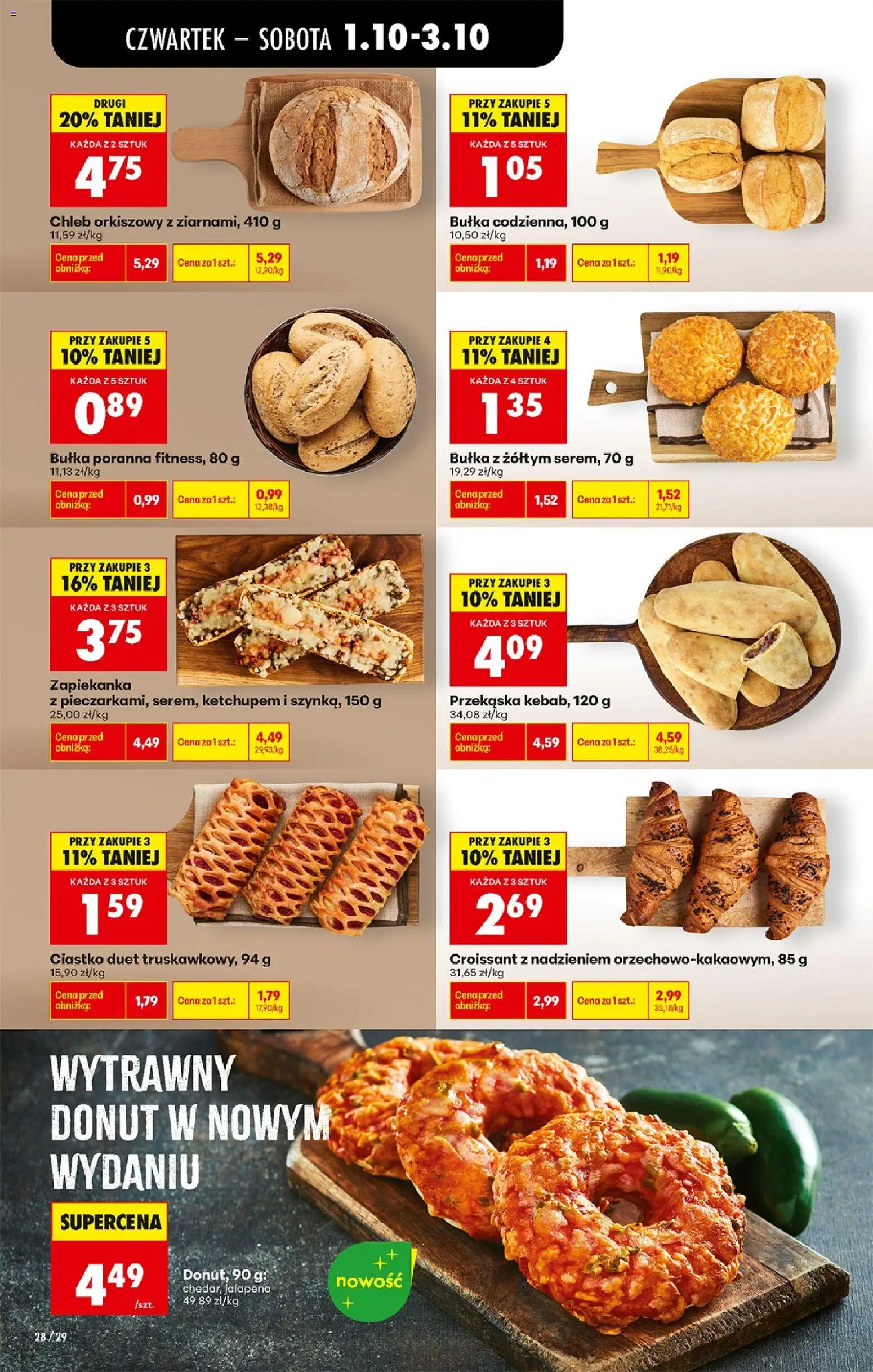 Biedronka Polsko leták - Codziennie niskie ceny od 01.10.2026 | Strana: 34 | Produkty: Donut, Chléb, Croissant