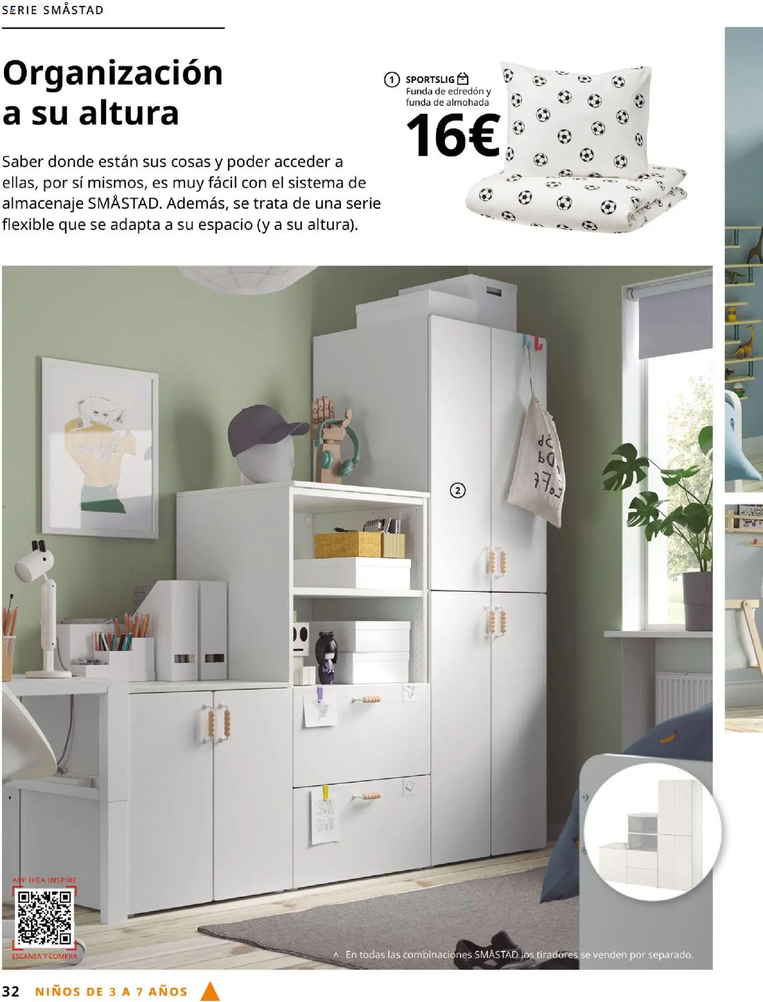 Catálogo IKEA  y los niños  │ válido desde el 06.03.2026 | Página: 32 | Productos: Edredón, Funda, Almohada, Almacenaje