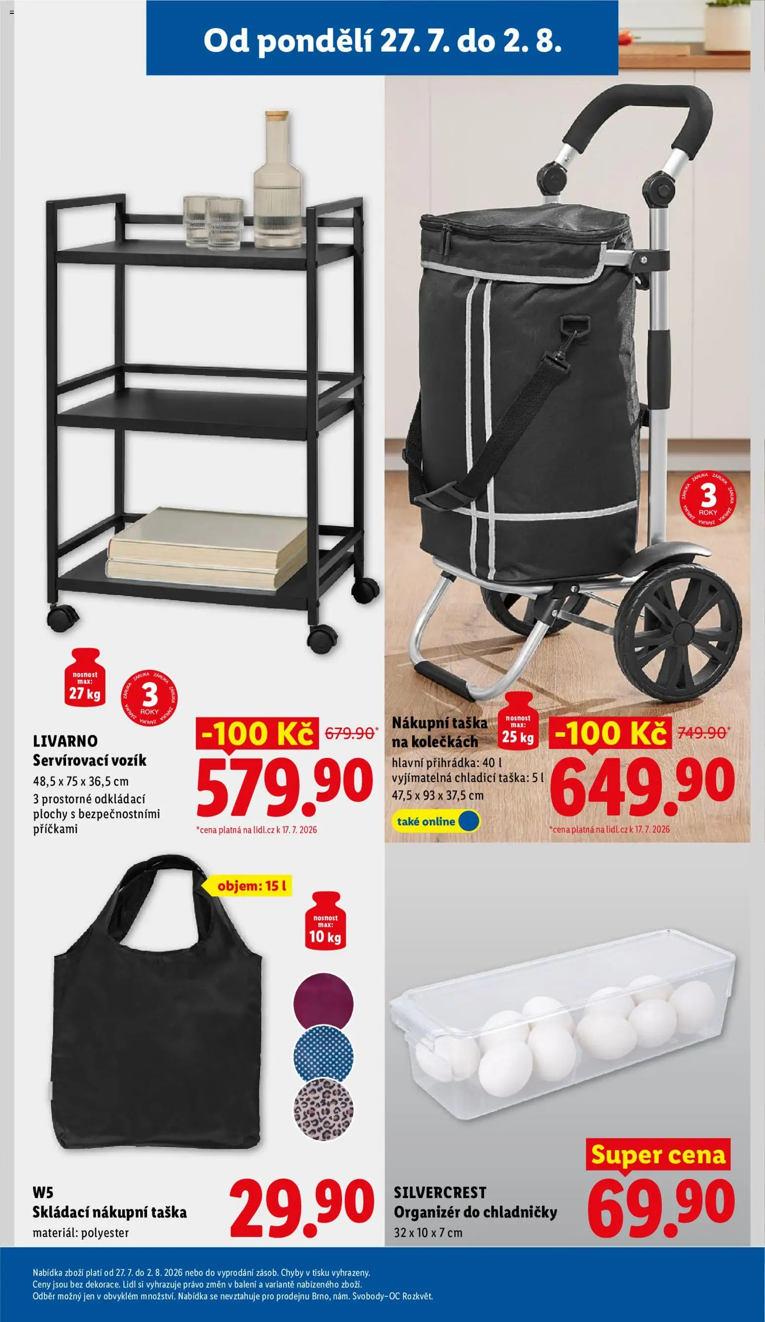 Lidl leták - Spotřební zboží od 27.07.2026 | Strana: 5 | Produkty: Nákupní taška na kolečkách, Nákupní taška, Taška, W5