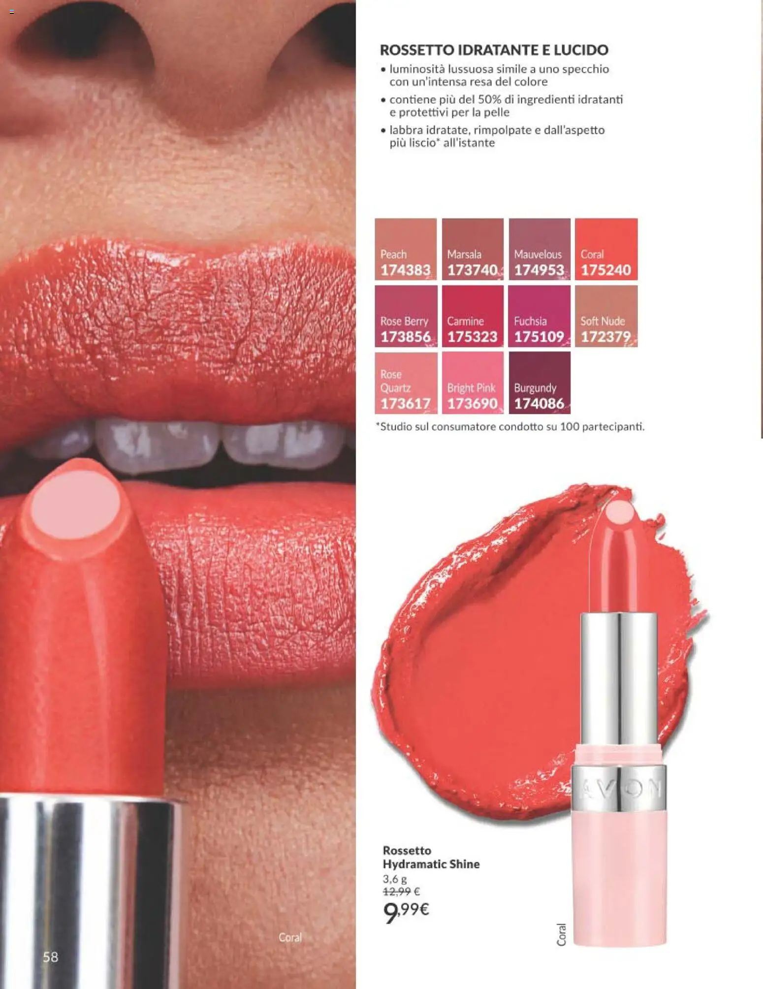 Volantino Avon del 01/08/2026 | Pagina: 58 | Prodotti: Rossetto, Ingredienti, Specchio