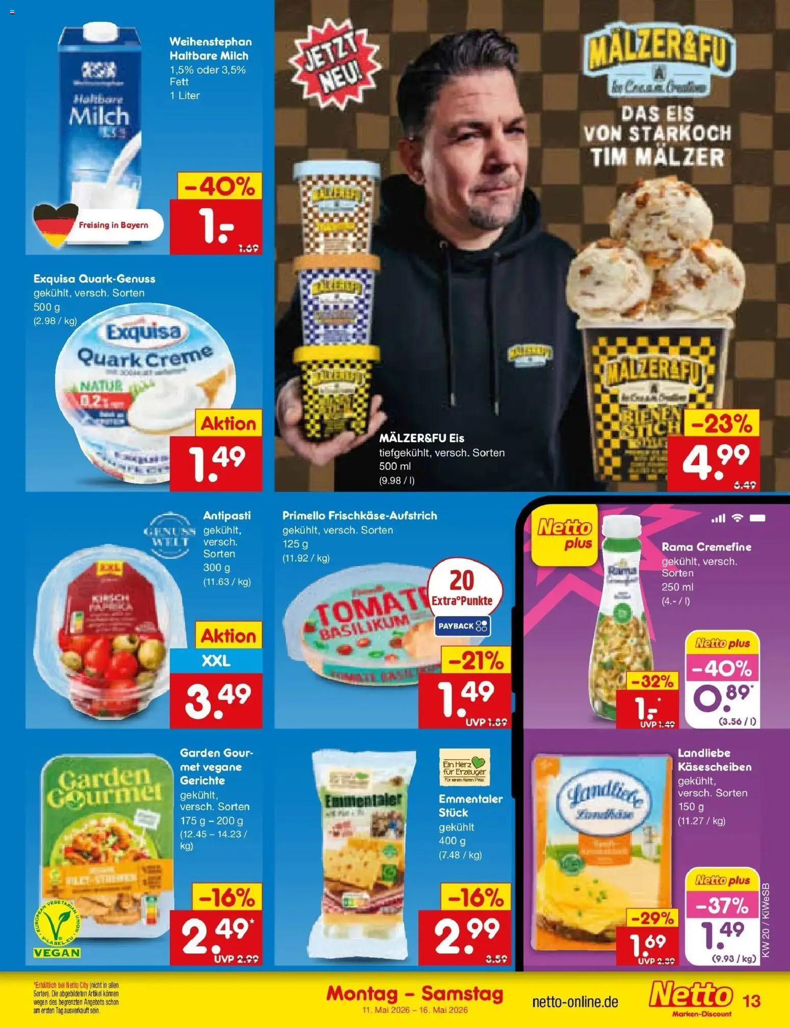 Netto Marken-Discount Prospekt Bad Friedrichshall	 – gültig ab 10.05.2026 | Seite: 14 | Produkte: Quark, Milch, Haltbare milch, Rama cremefine