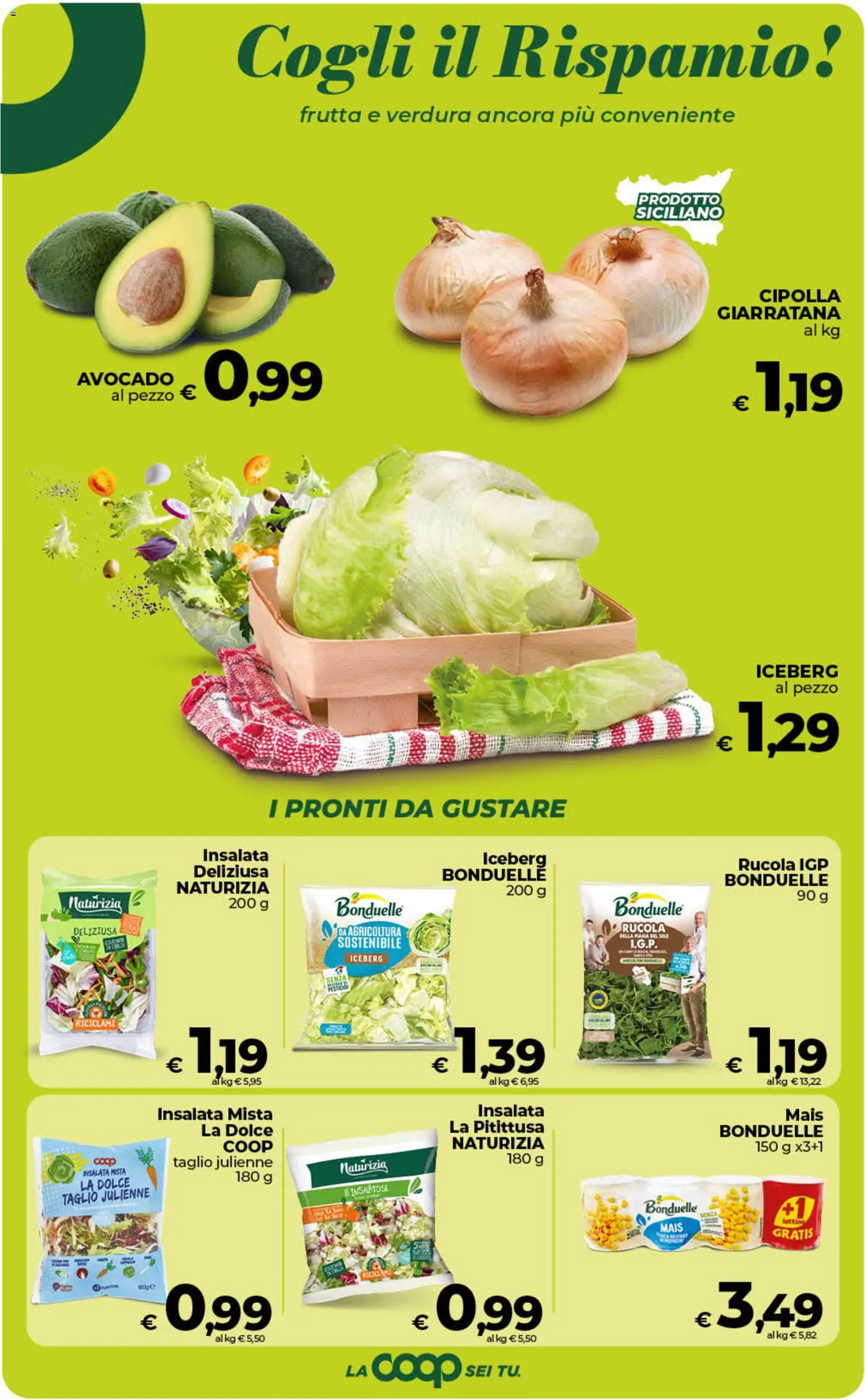 Volantino COOP del 21/07/2026 | Pagina: 19 | Prodotti: Rucola, Avocado, Frutta, Mais