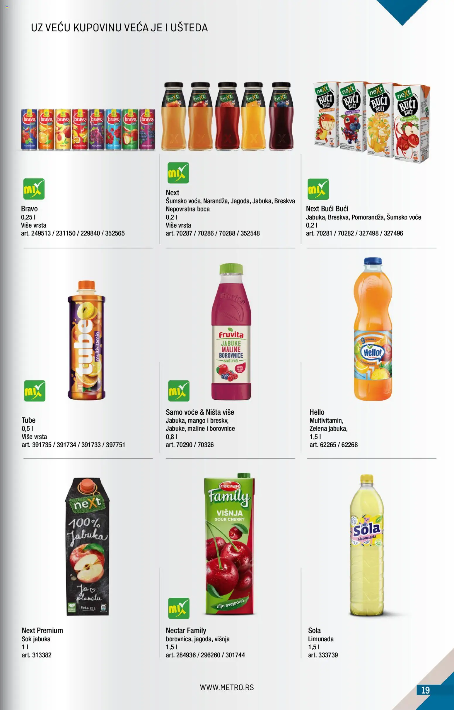 Metro katalog - važi od 01.04.2026 | Strana: 19 | Proizvode: Višnja, Fruvita, Breskva, Jabuke