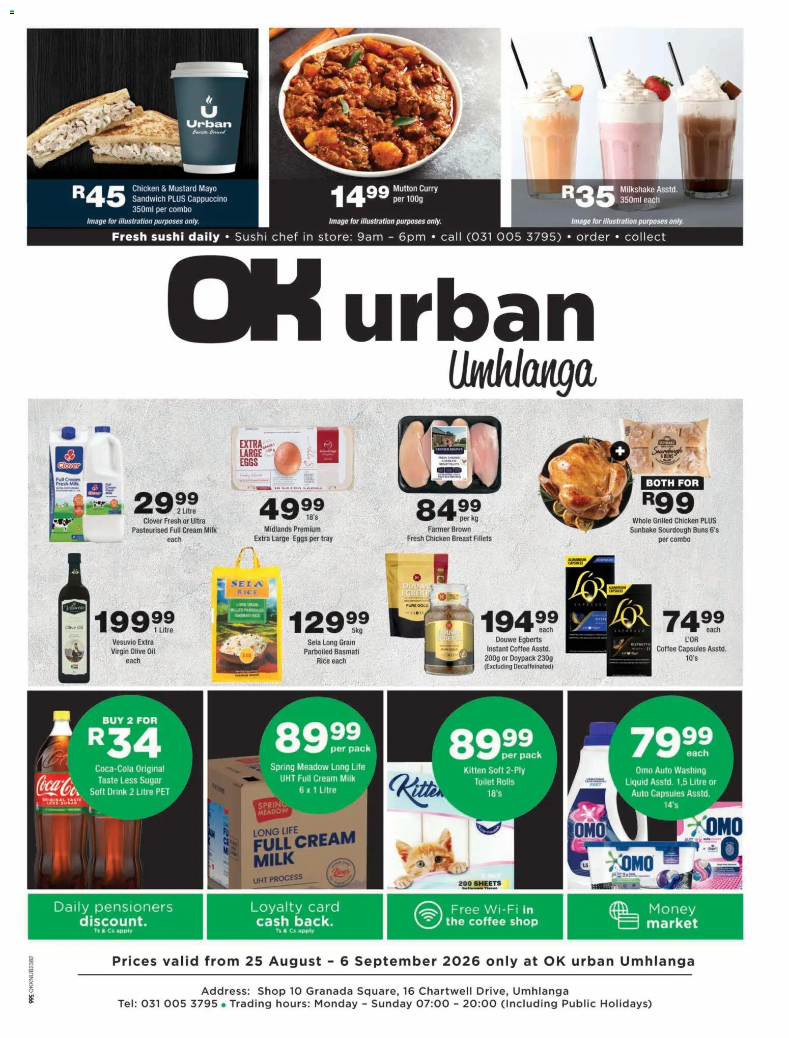 New OK Foods catalogue – valid from 25/08/2026 | Page: 1 | Products: Meadow, Chicken, Cream, Instant coffee