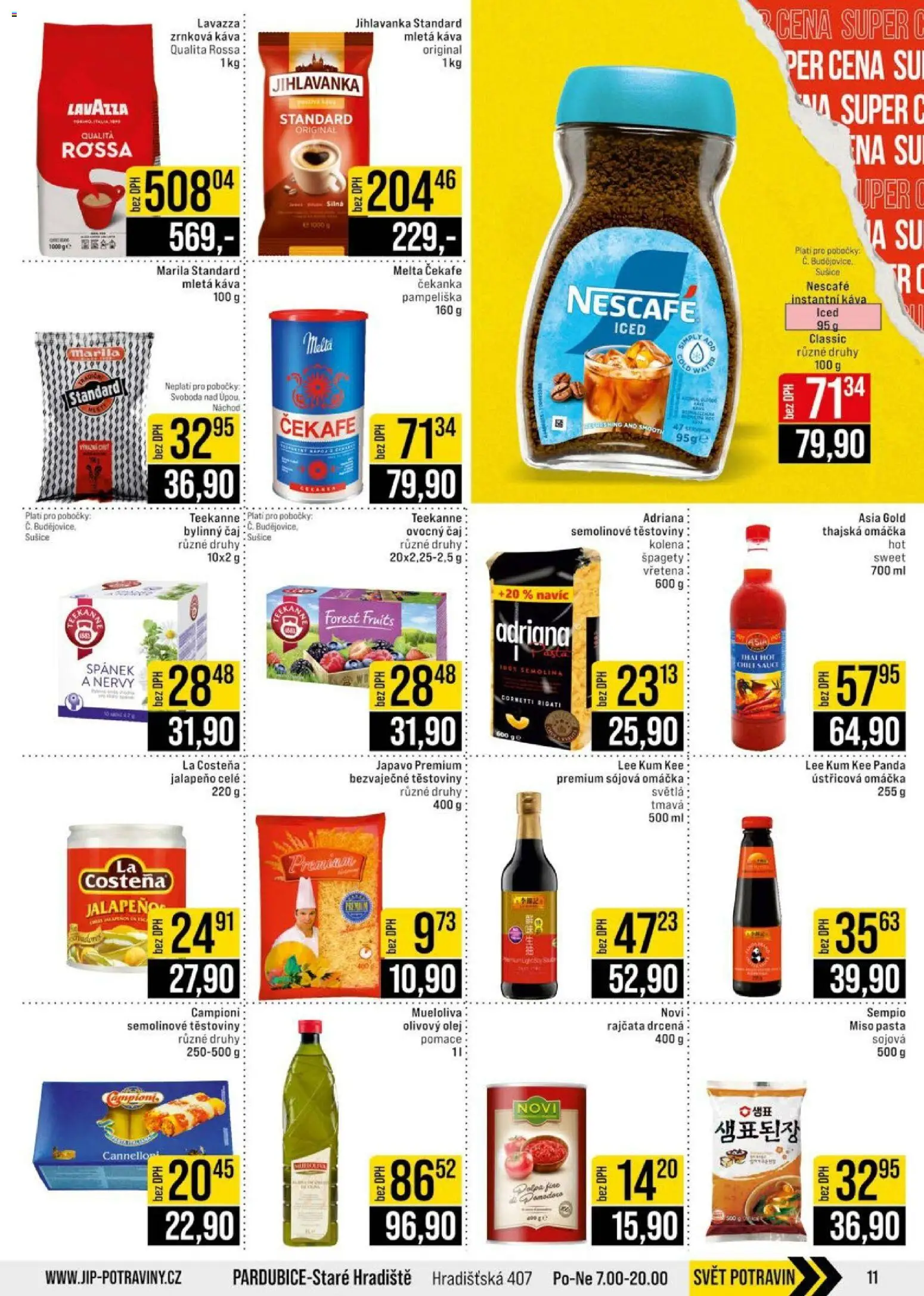 Jip leták - Cash & Carry od 08.07.2026 | Strana: 11 | Produkty: Rajčata, Těstoviny, Mletá káva, Semolina