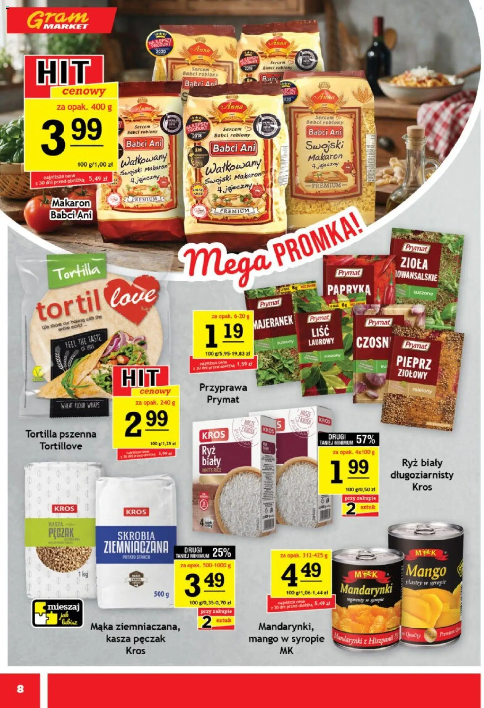 Gram Market gazetka od 22.07.2026 | Strona: 8 | Produkty: Mango, Majeranek, Tortilla, Pieprz