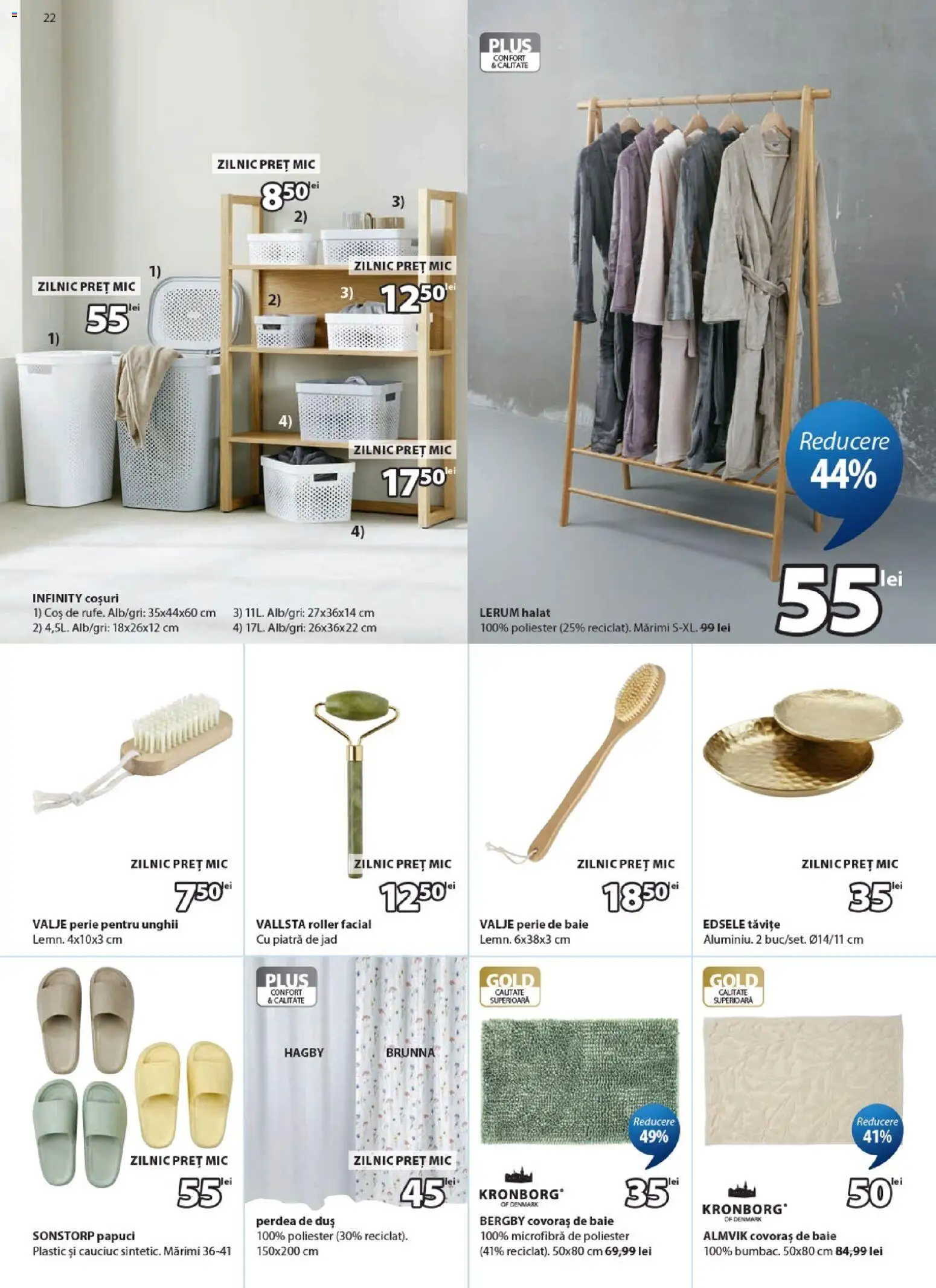 Noul catalog JYSK – valabil de la 25.08.2026 | Pagină: 22 | Produse: Perdea, Perie, Plus, Papuci