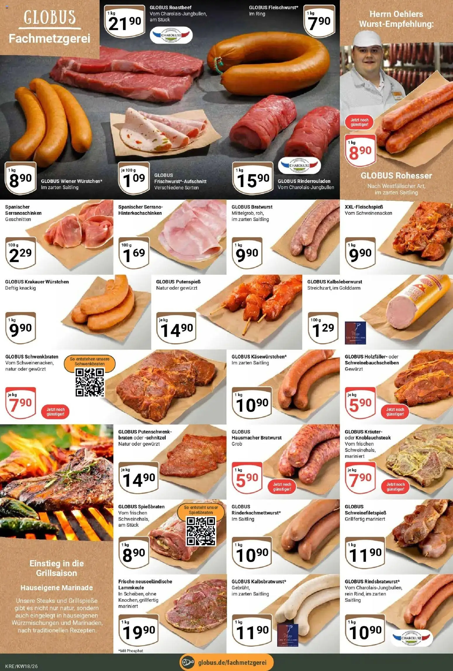 Globus Prospekt Krefeld	 – gültig ab 27.04.2026 | Seite: 8 | Produkte: Lammkeule, Schweinenacken, Schnitzel, Roastbeef