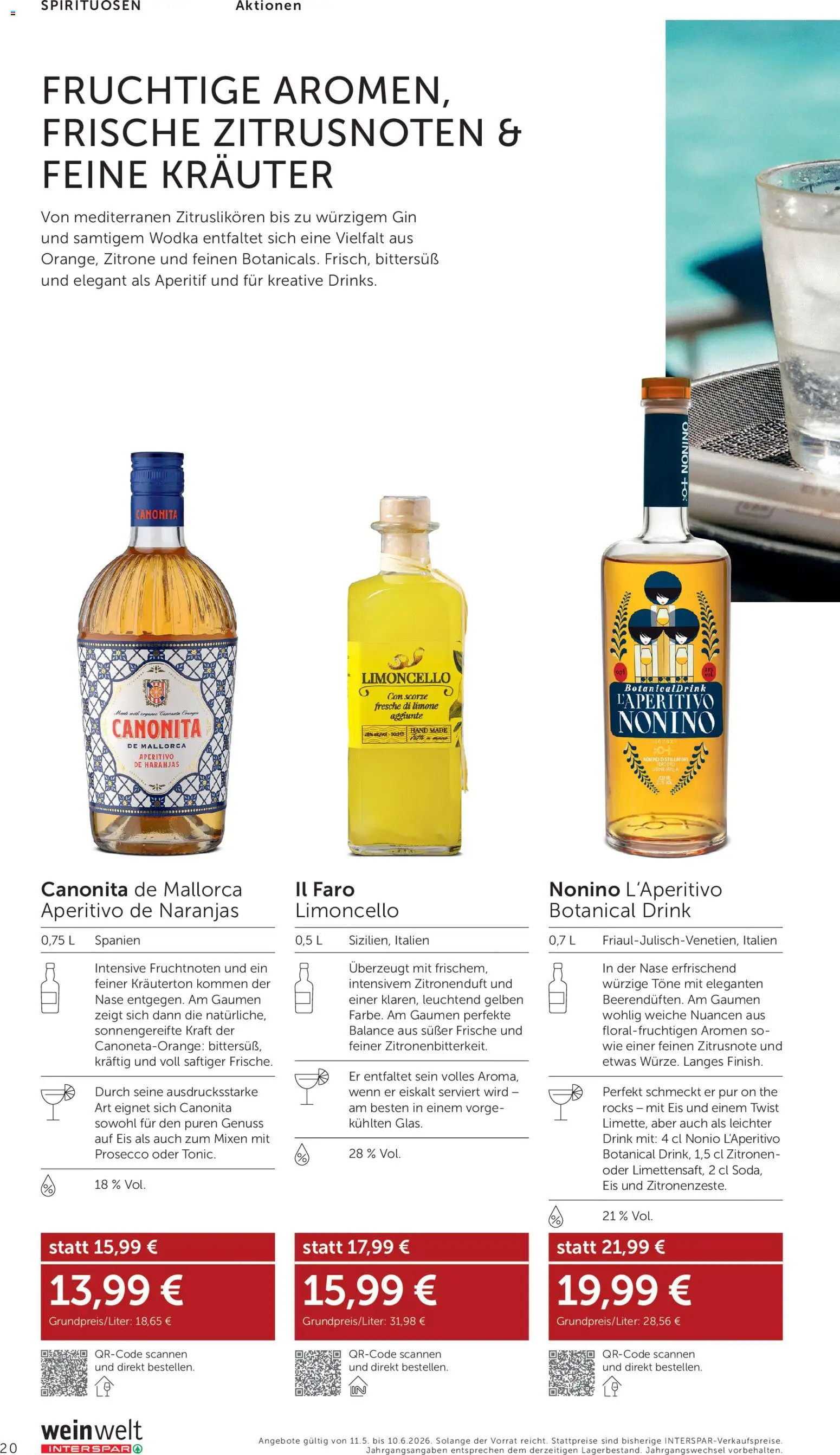Interspar Wein Welt gültig ab 21.05.2026 | Seite: 20 | Produkte: Gin, Wodka, Eis, Zitrone