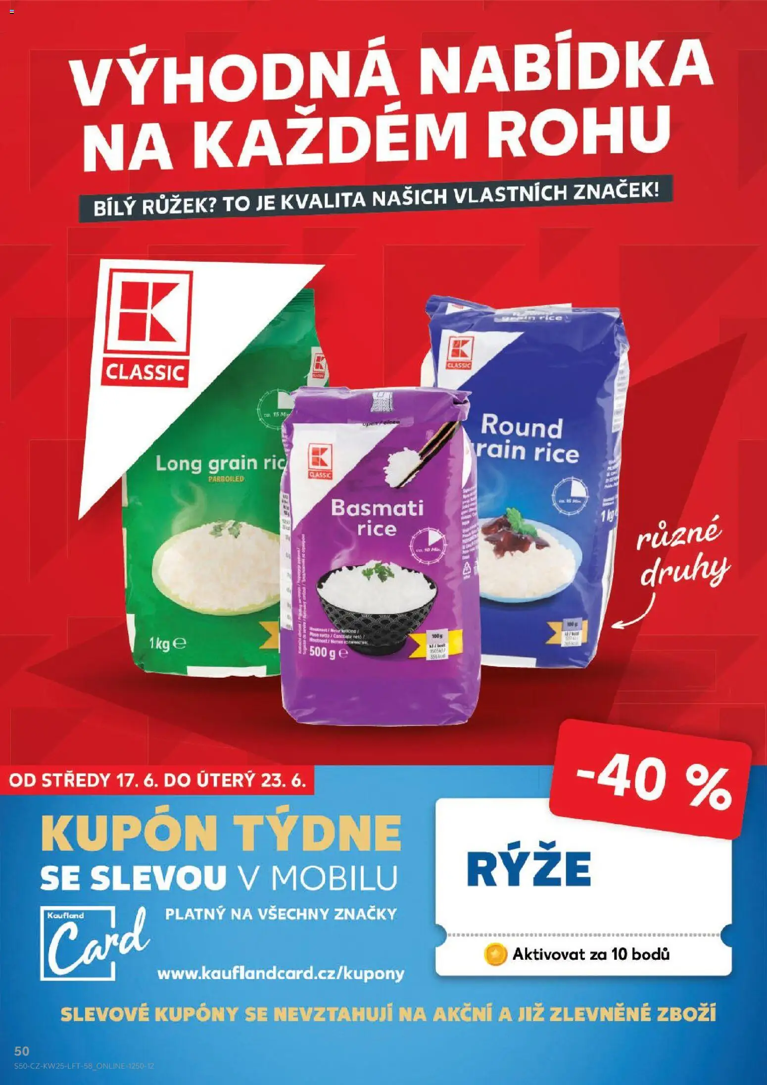 Kaufland leták - Brno od 17.06.2026 | Strana: 50 | Produkty: Rýže, Basmati, Stan