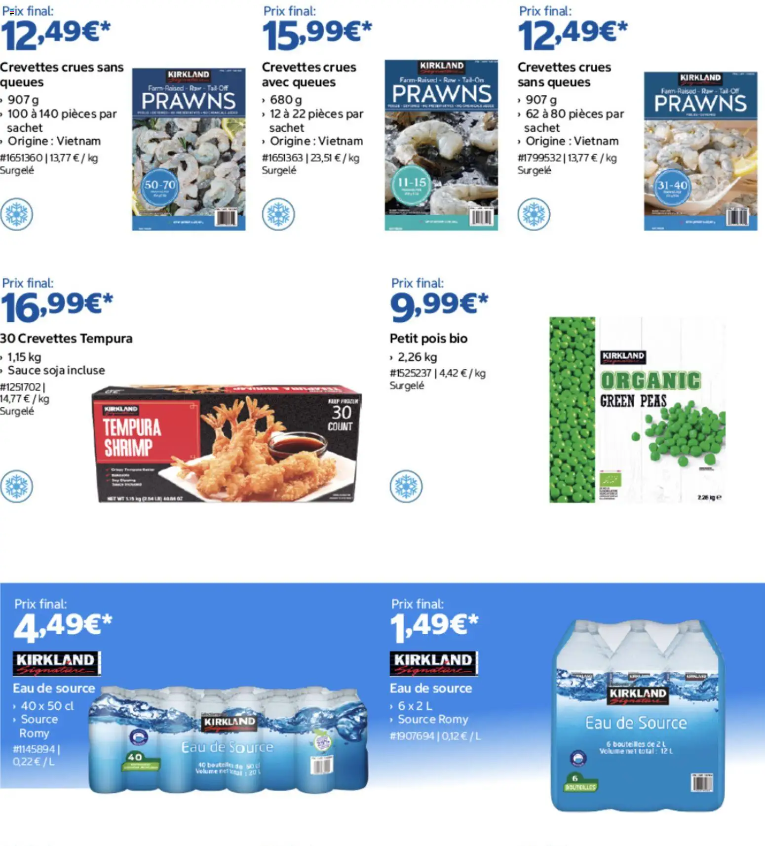 {H1} | Page: 2 | Produits: Sauce soja, Petit pois, Crevettes, Crevettes crues