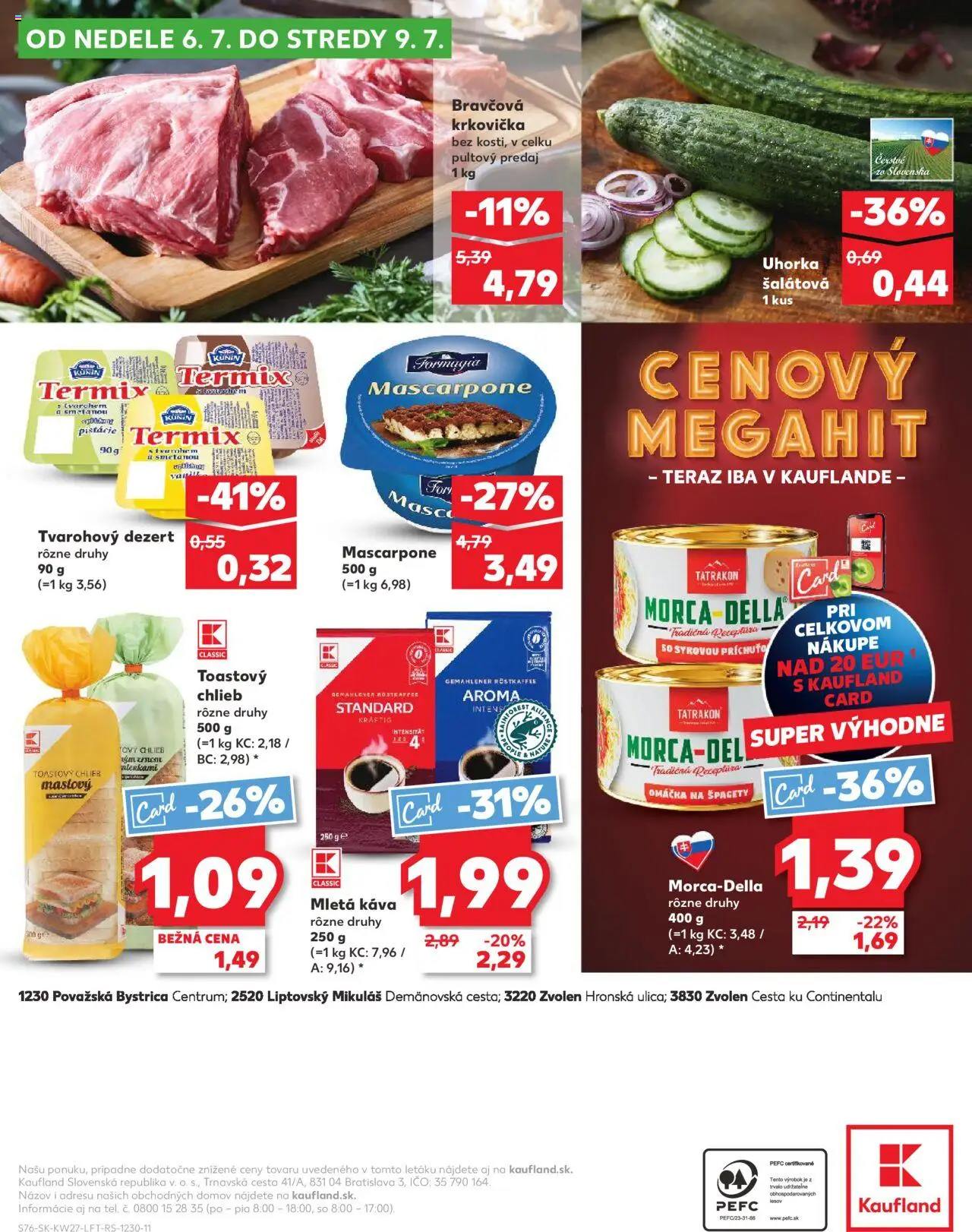 Nové Kaufland akcie – leták je platný od 03.07.2025 | Strana: 76 | Produkty: Chlieb, Bravčová krkovička, Pistácie, Špagety
