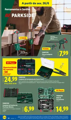 Pré-visualização PARKSIDE Conjunto de Ferramentas de Cravar 5 em 1, 181 Peças. Com 5 acessórios de crimpagem substituíveis para uma ampla variedade de aplicações. Mecanismo de travão desbloqueável – dispara automaticamente com pressão de crimpagem ideal. válido de 22/06/2026 | Página: 14 | Produtos: Ferramentas