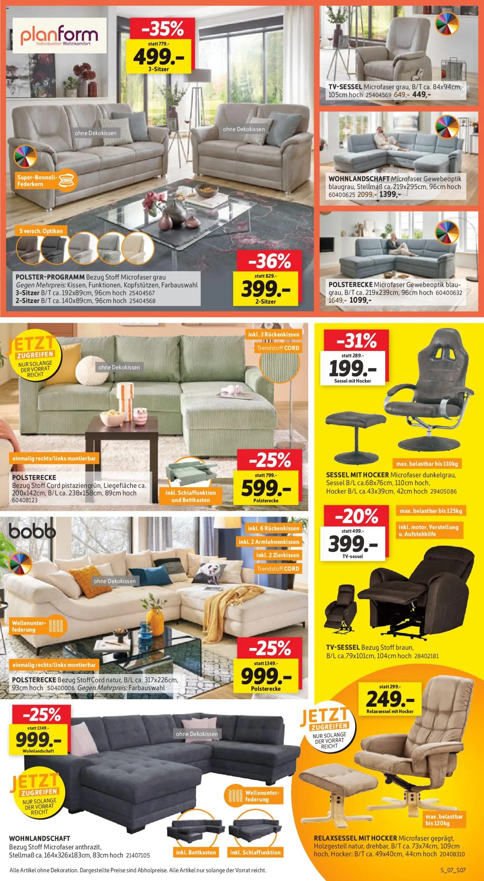 Sconto Prospekt 	 – gültig ab 07.05.2026 | Seite: 7 | Produkte: Wohnlandschaft, Hocker, Relaxsessel, Sessel