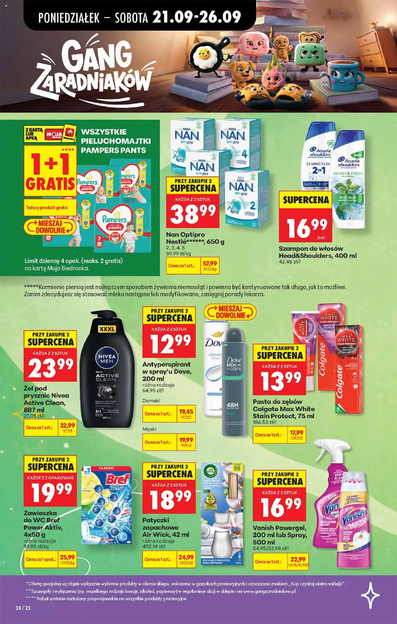 Biedronka gazetka - Gang zaradniaków od 21.09.2026 | Strona: 6 | Produkty: Cleaner, Szampon, Dove, Żel pod prysznic