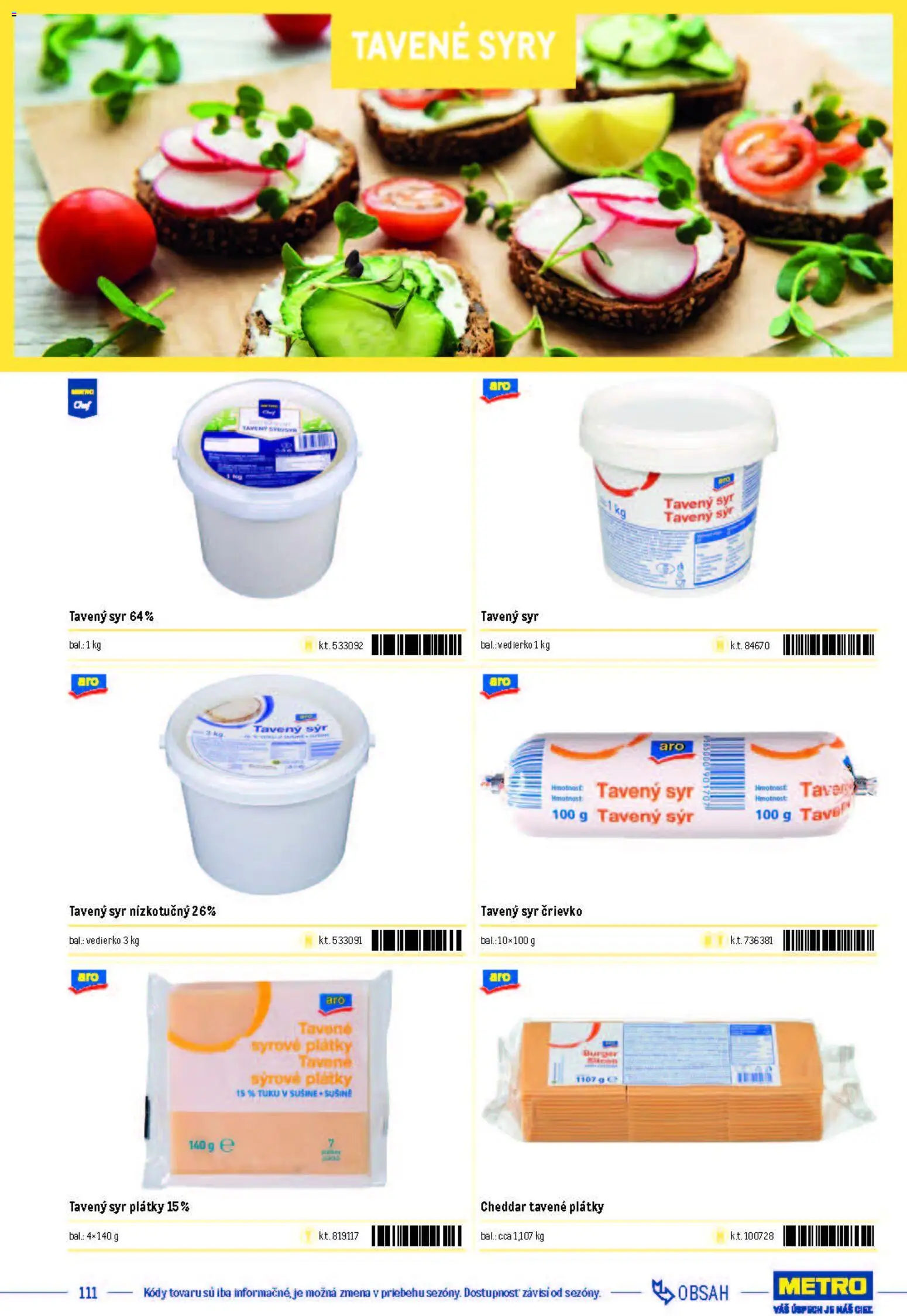 Nové Metro akcie – leták je platný od 05.12.2025 | Strana: 111 | Produkty: Syr