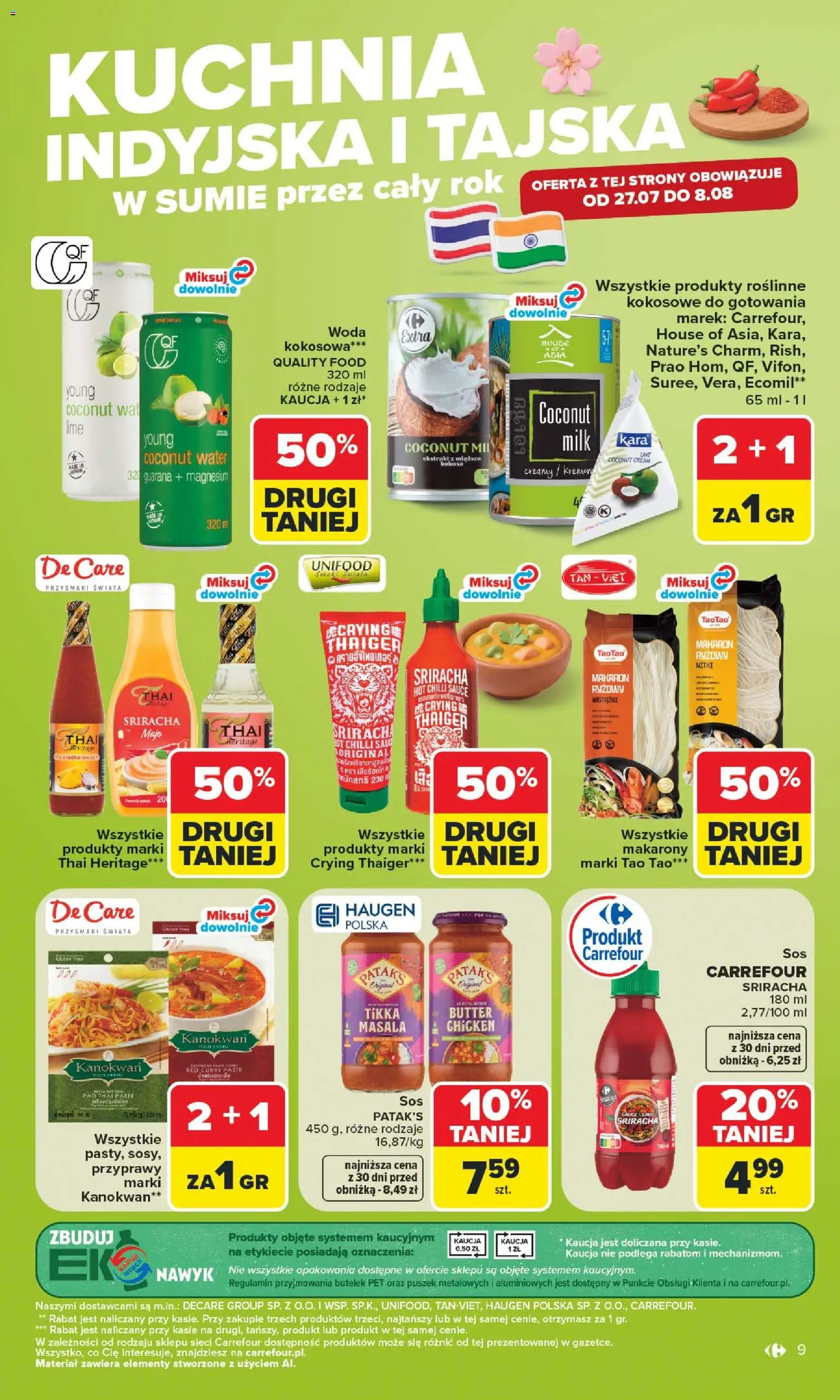 Carrefour gazetka - Kuchnia Azjatycka od 27.07.2026 | Strona: 9 | Produkty: Curry, Makarony, Makaron, Przyprawy