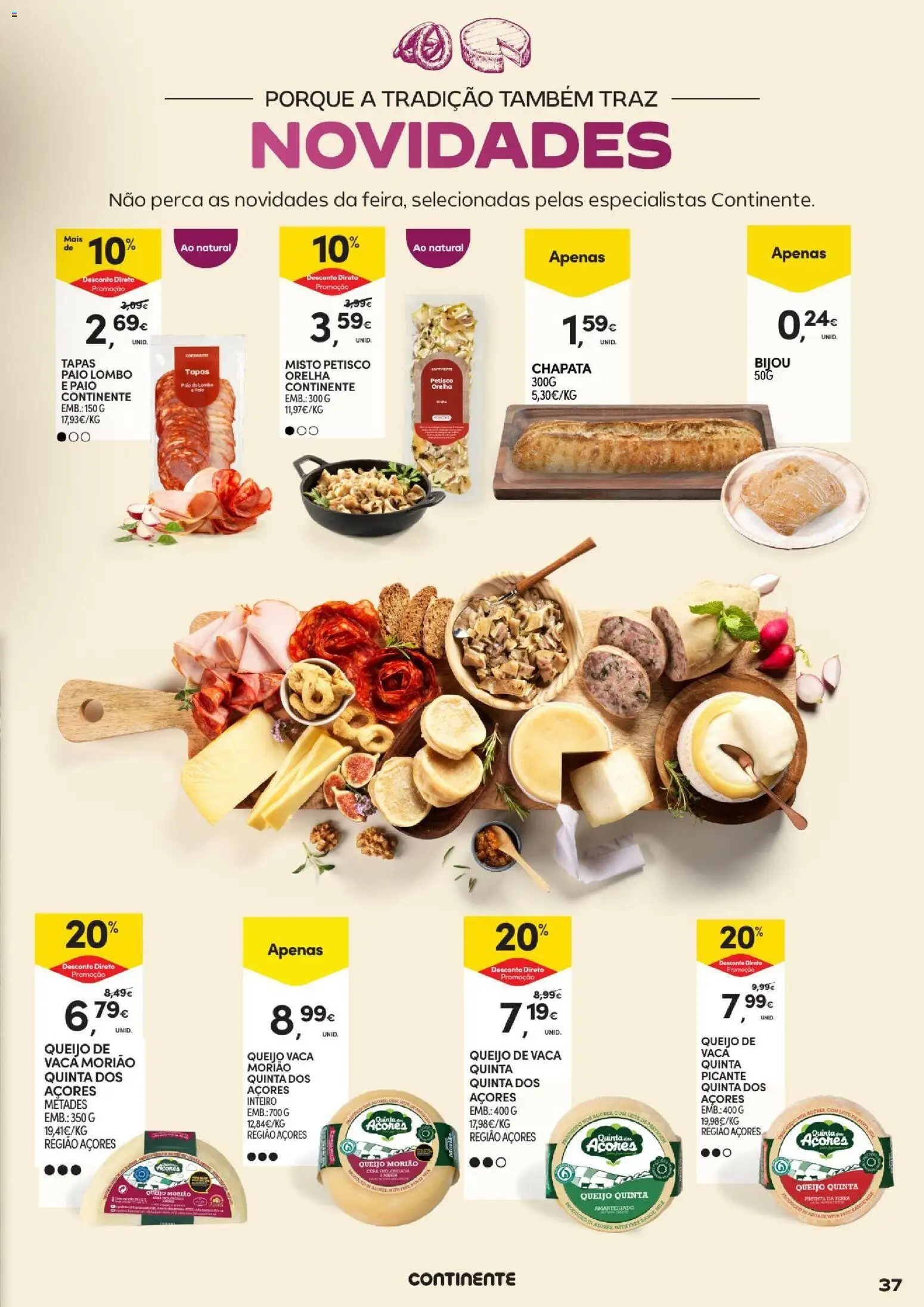 Continente Açores Vinhos, Enchidos e Queijos │ válido de 22/09/2026 | Página: 37 | Produtos: Pimenta, Cera, Queijo, Lombo