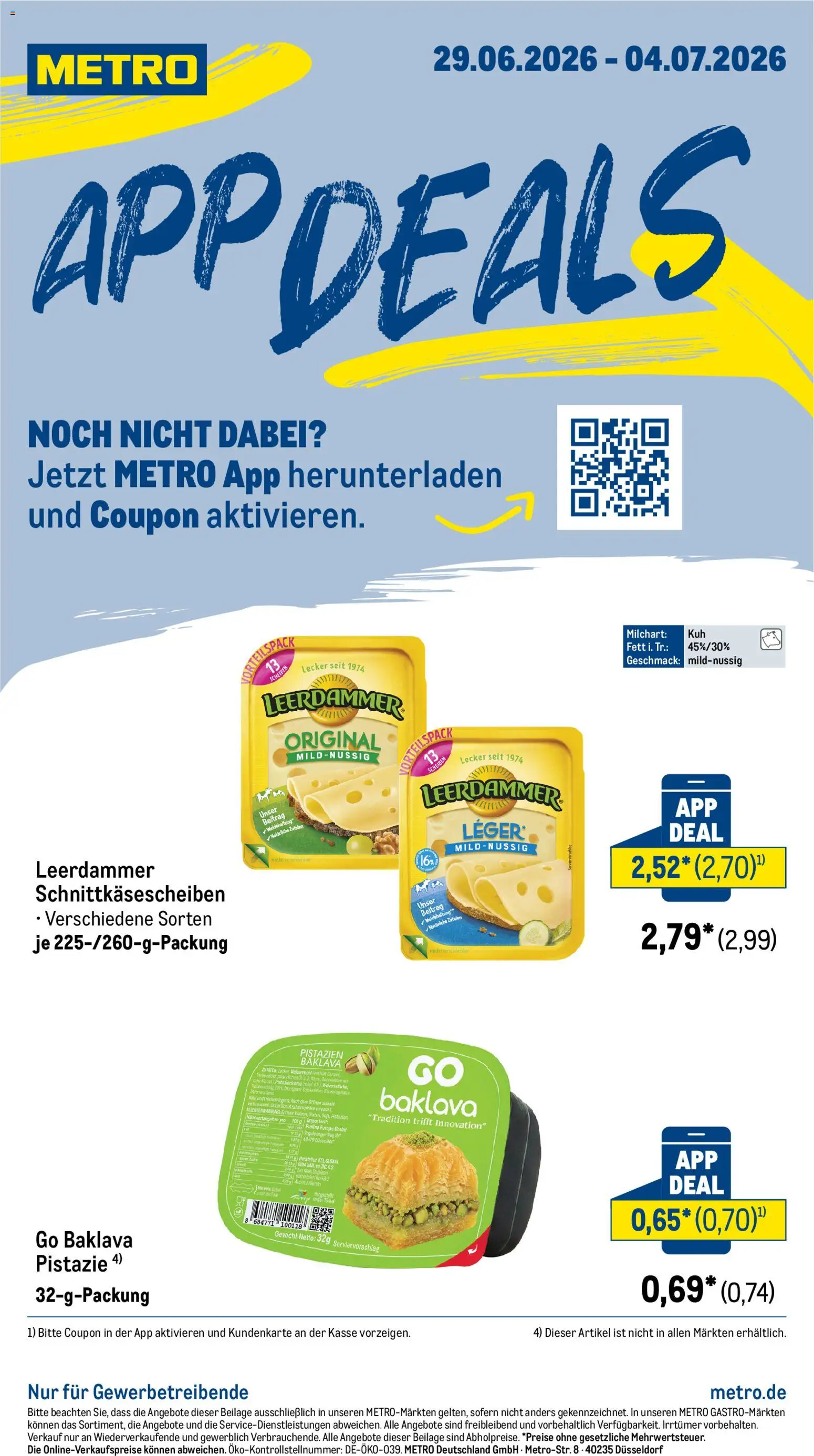 Metro App Deals – gültig ab 29.06.2026 | Seite: 1 | Produkte: Gewicht, Leerdammer