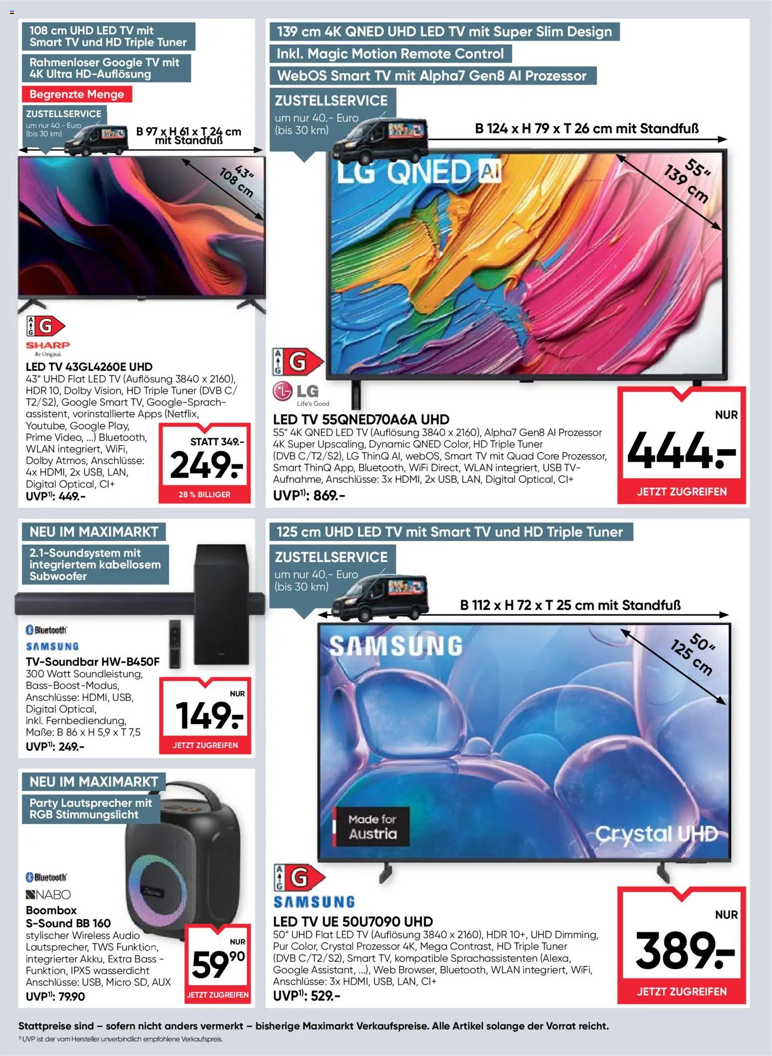 Maximarkt Flugblatt gültig ab 22.10.2026 | Seite: 20 | Produkte: TV, Audio, USB, Samsung