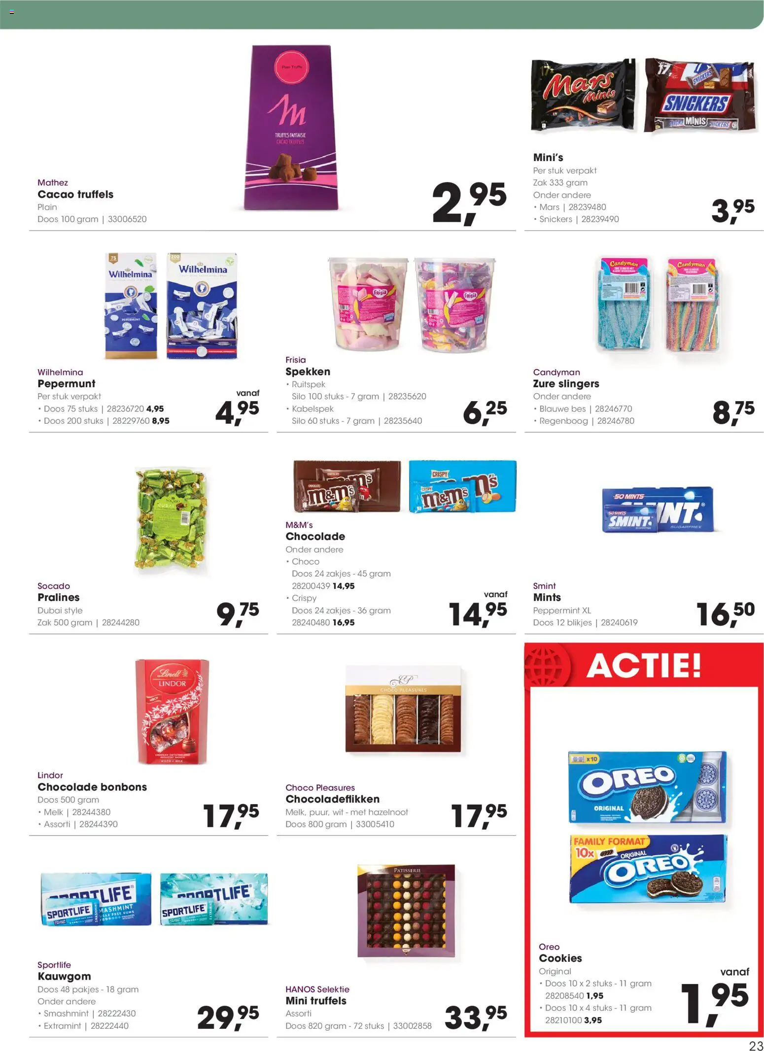 {H1} | Pagina: 23 | Producten: Melk, Mars, Kauwgom, Snickers