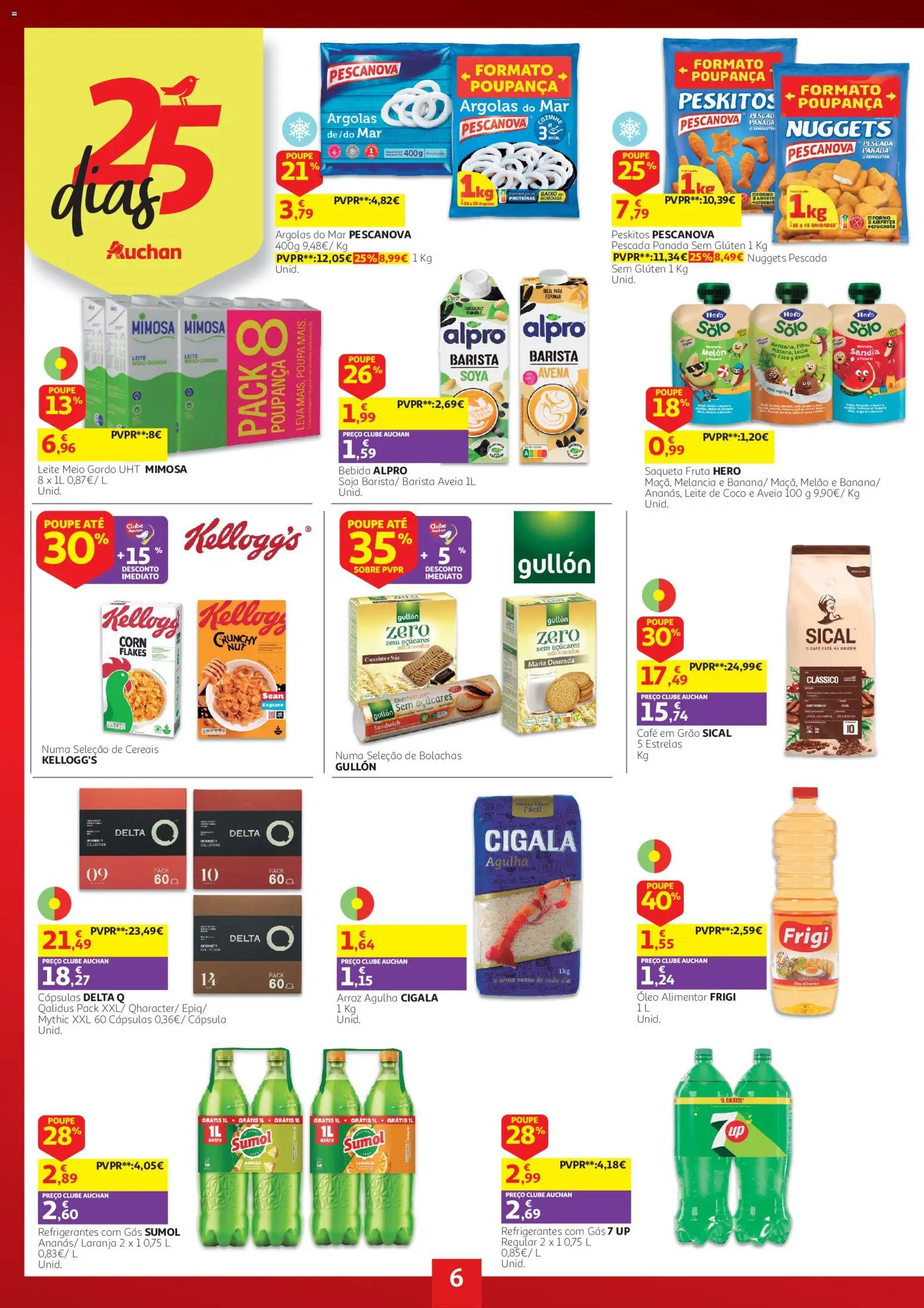 Auchan 25 dias │ válido de 07/10/2026 | Página: 6 | Produtos: Aveia, Ananás, Leite, Melão