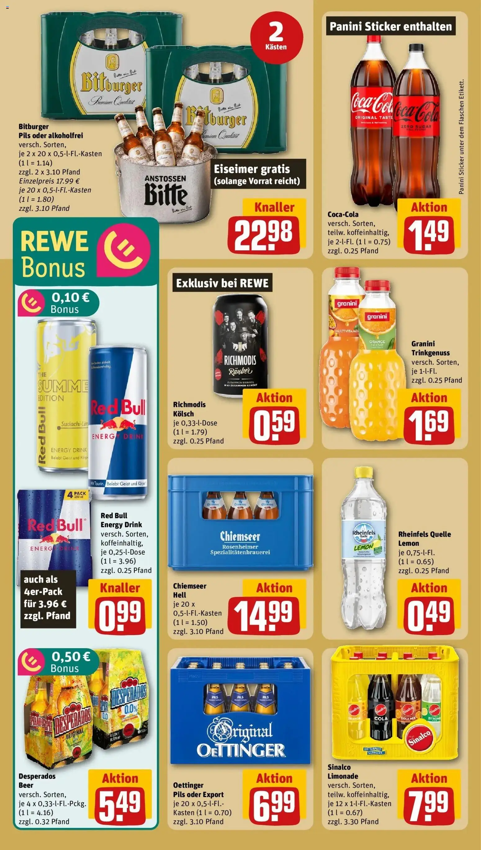 Rewe Prospekt Niederkassel / Ranzel – gültig ab 01.06.2026 | Seite: 18 | Produkte: Energy, Limonade, Desperados, Rheinfels quelle