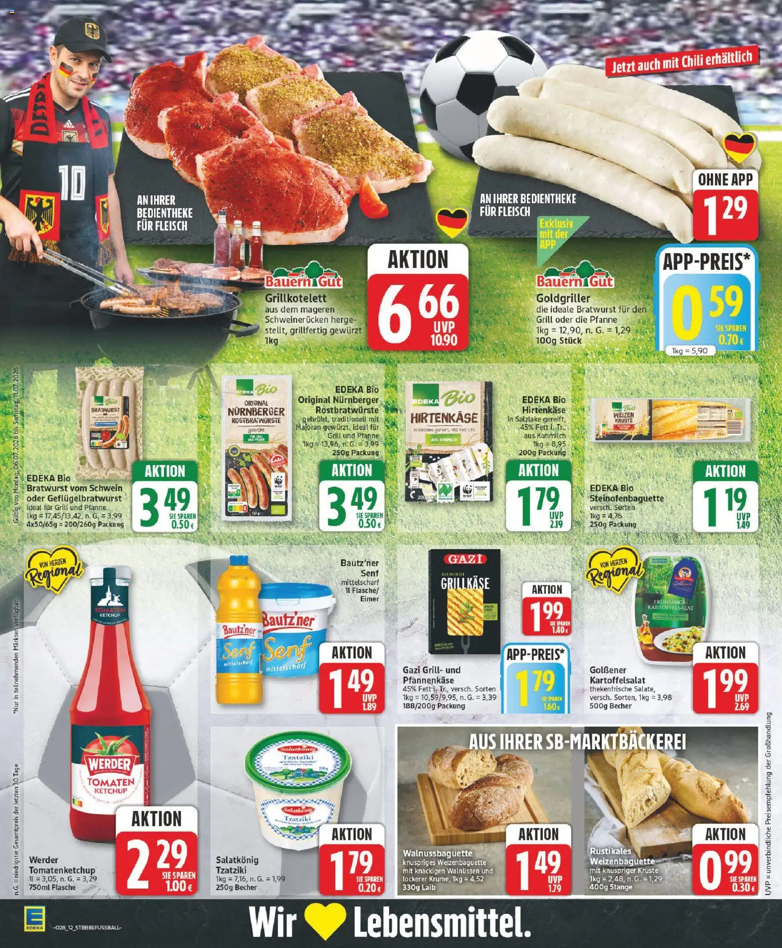 Edeka Prospekt – gültig ab 06.07.2026 | Seite: 12 | Produkte: Tomaten, Schweinerucken, Ketchup, Fleisch