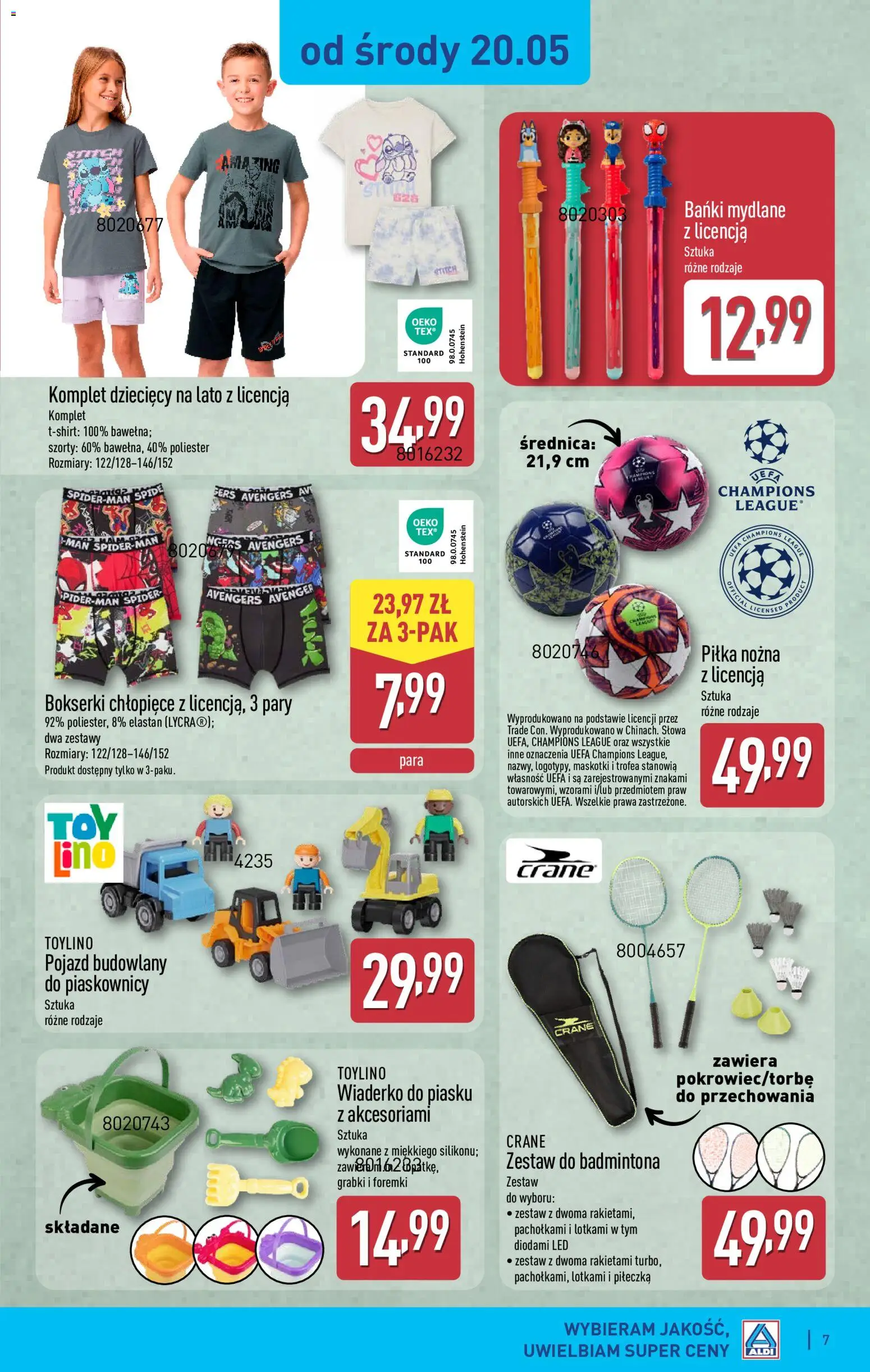 Aldi gazetka - Hity od Środy i od Soboty od 20.05.2026 | Strona: 7 | Produkty: Szorty, Bokserki