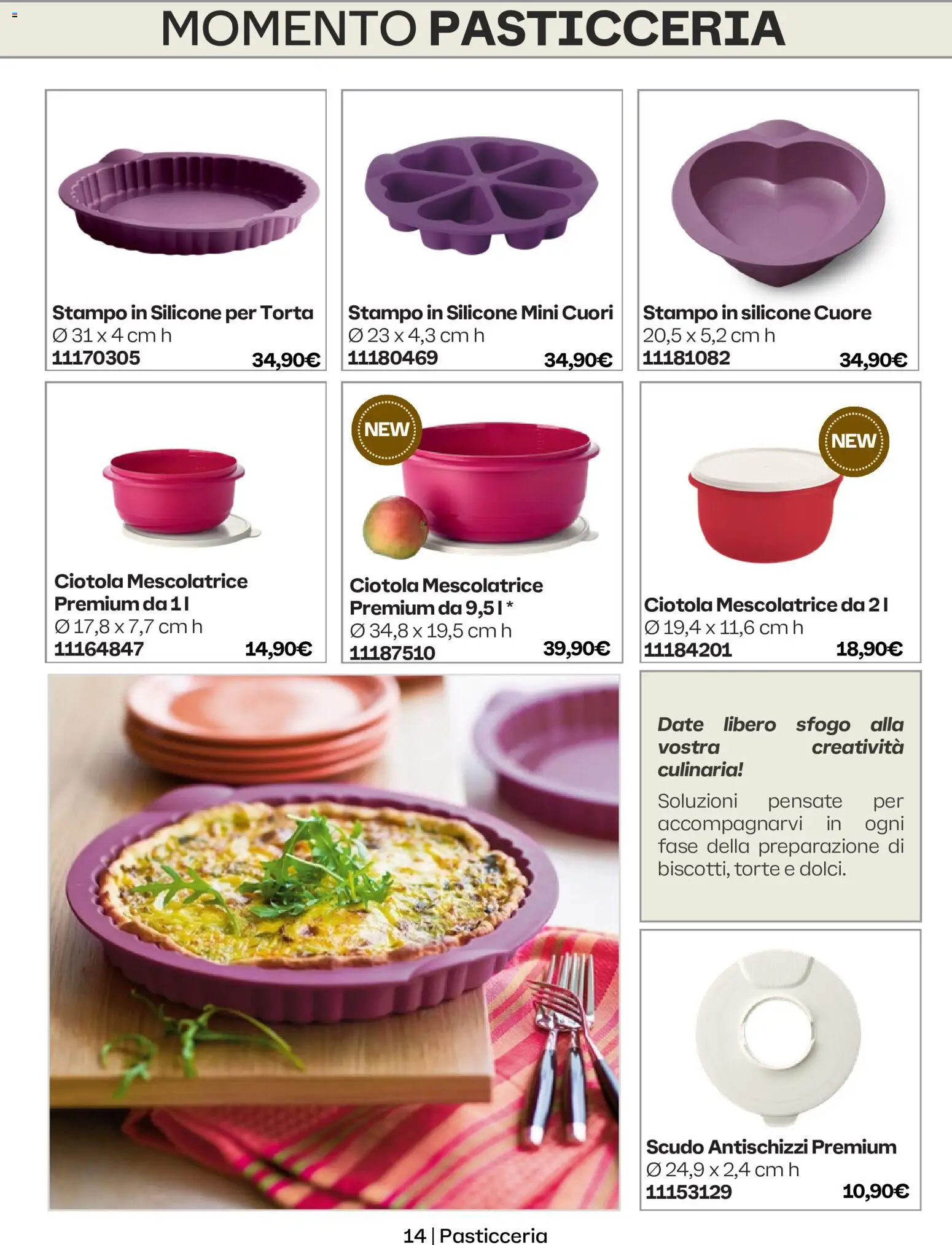 Volantino Tupperware del 01/10/2026 | Pagina: 14 | Prodotti: Torta, Silicone, Ciotola