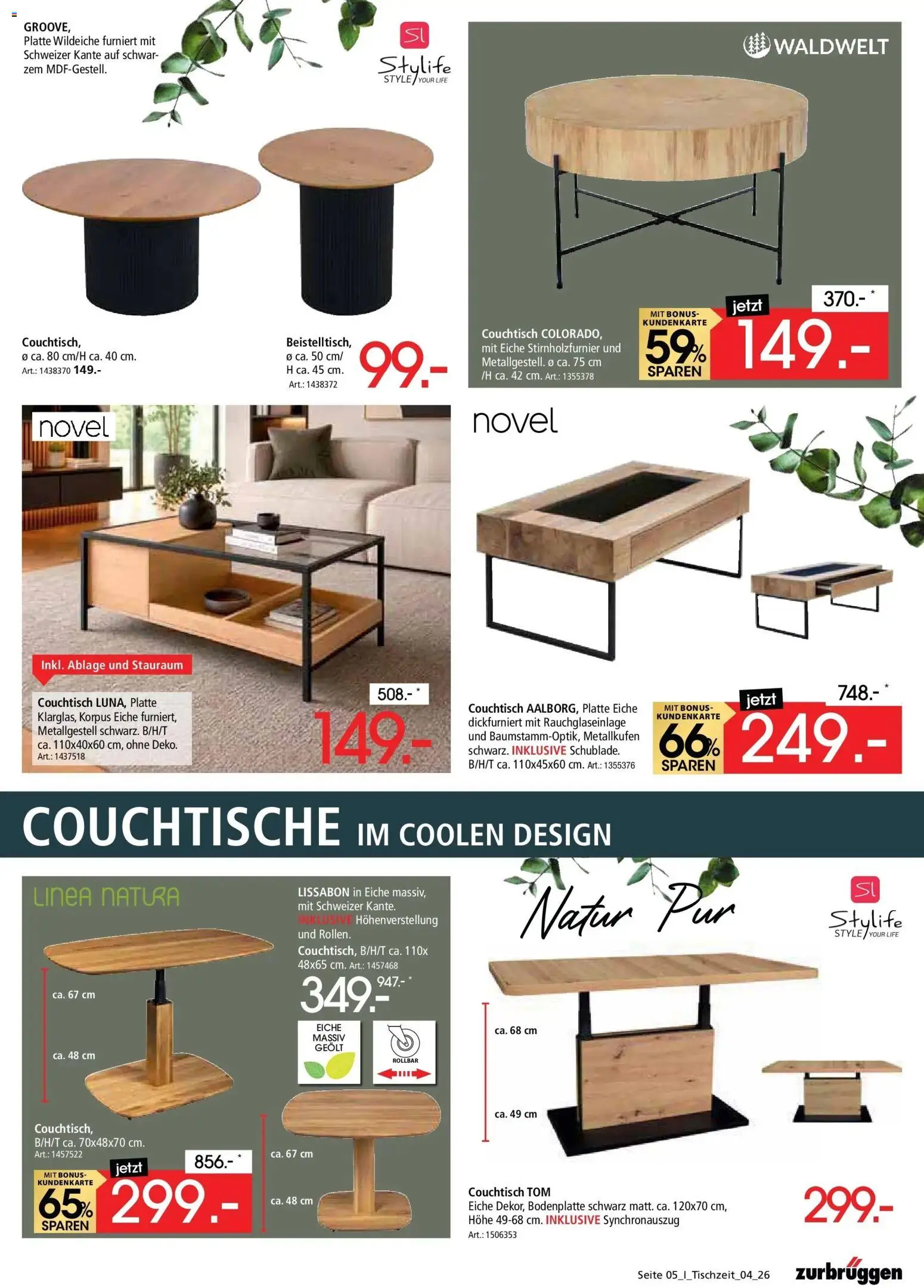 Zurbrüggen - Zurbrüggen: Tischzeit (ab 23.10.2026) zum Blättern | Seite: 5 | Produkte: Couchtisch