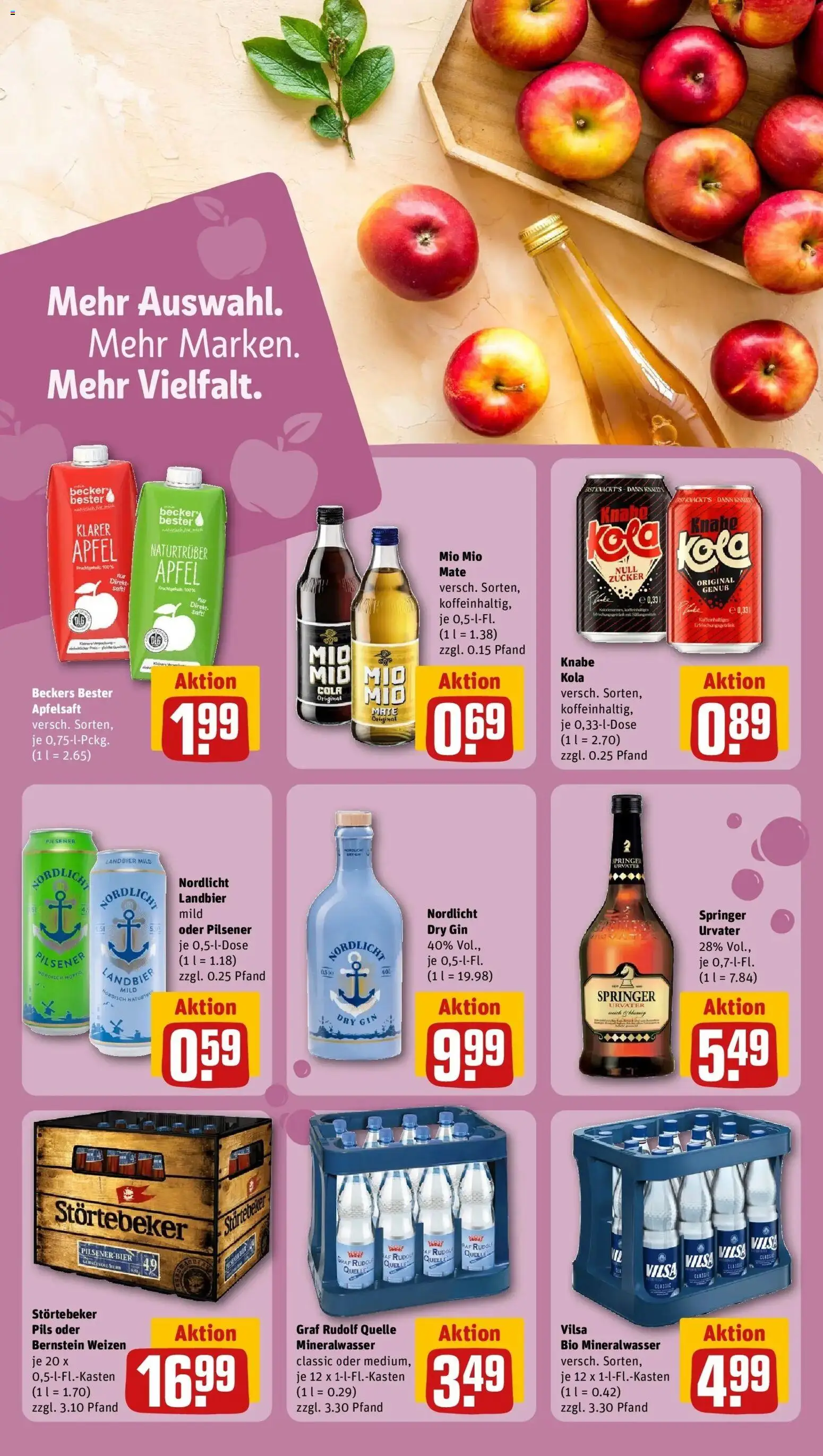 REWE Prospekt ab 17.08.2026 zum Blättern » Angebote | Seite: 20 | Produkte: Pils, Äpfel, Apfelsaft, Zucker