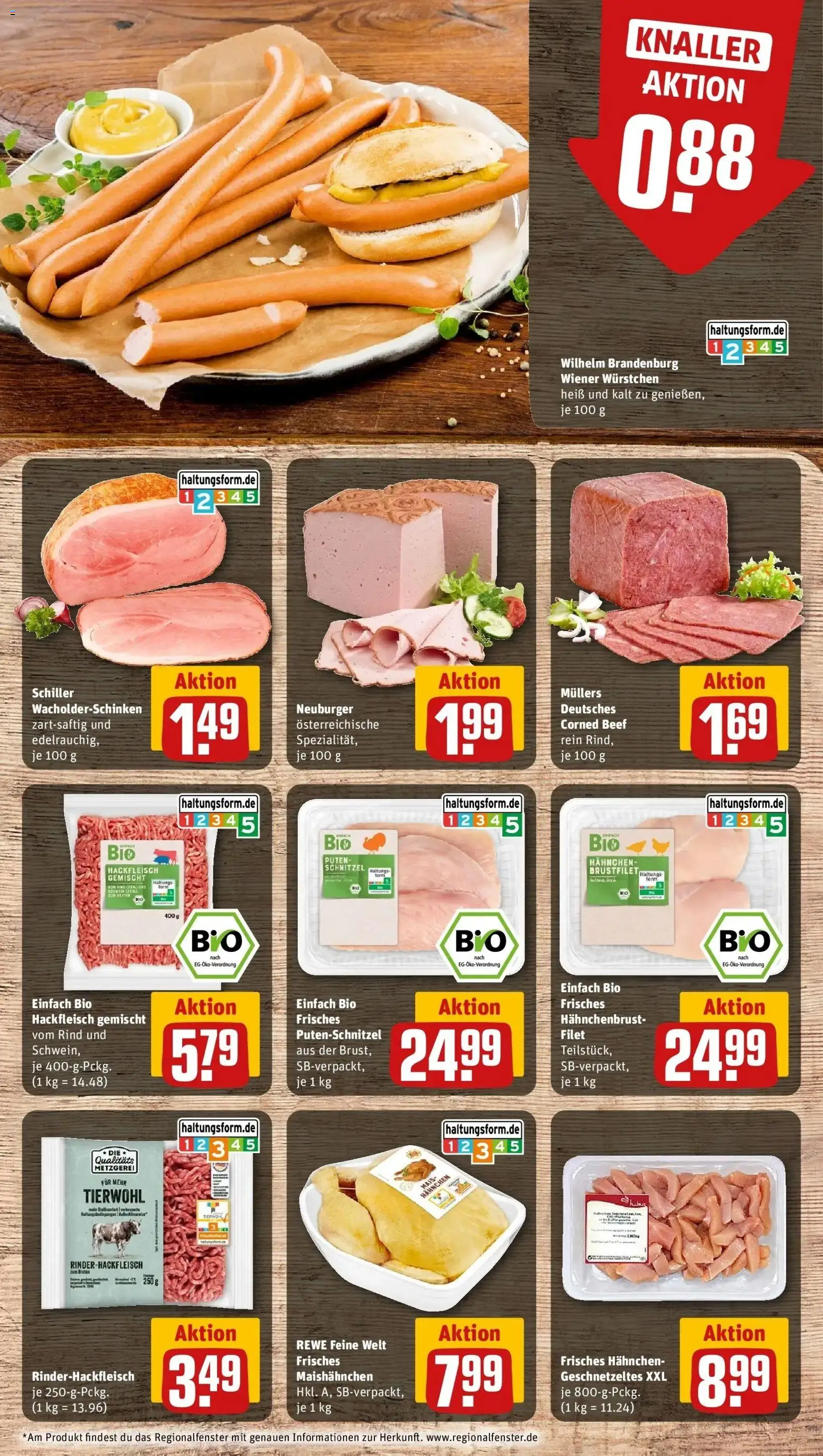 REWE Prospekt ab 28.09.2026 zum Blättern » Angebote | Seite: 14 | Produkte: Mais, Hahnchen, Wiener wurstchen, Putenschnitzel