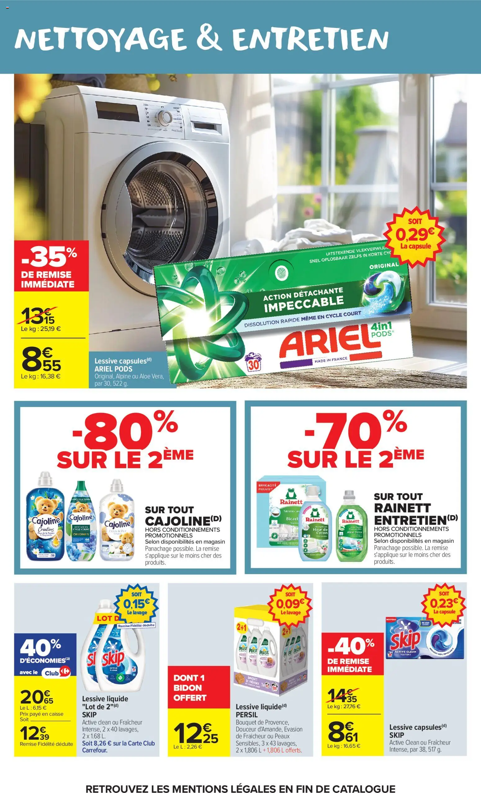 {H1} | Page: 41 | Produits: Ariel, Coton, Lessive Liquide, Lessive