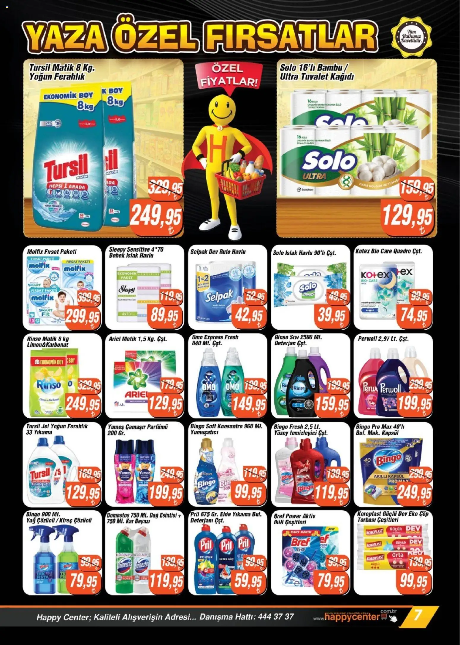 Happy Center Katalog - 08 Temmuz 2026 tarihinden itibaren geçerlidir | Sayfa: 7 | Ürünler: Tuvalet, Deterjan, Yağ, Tuvalet kağıdı