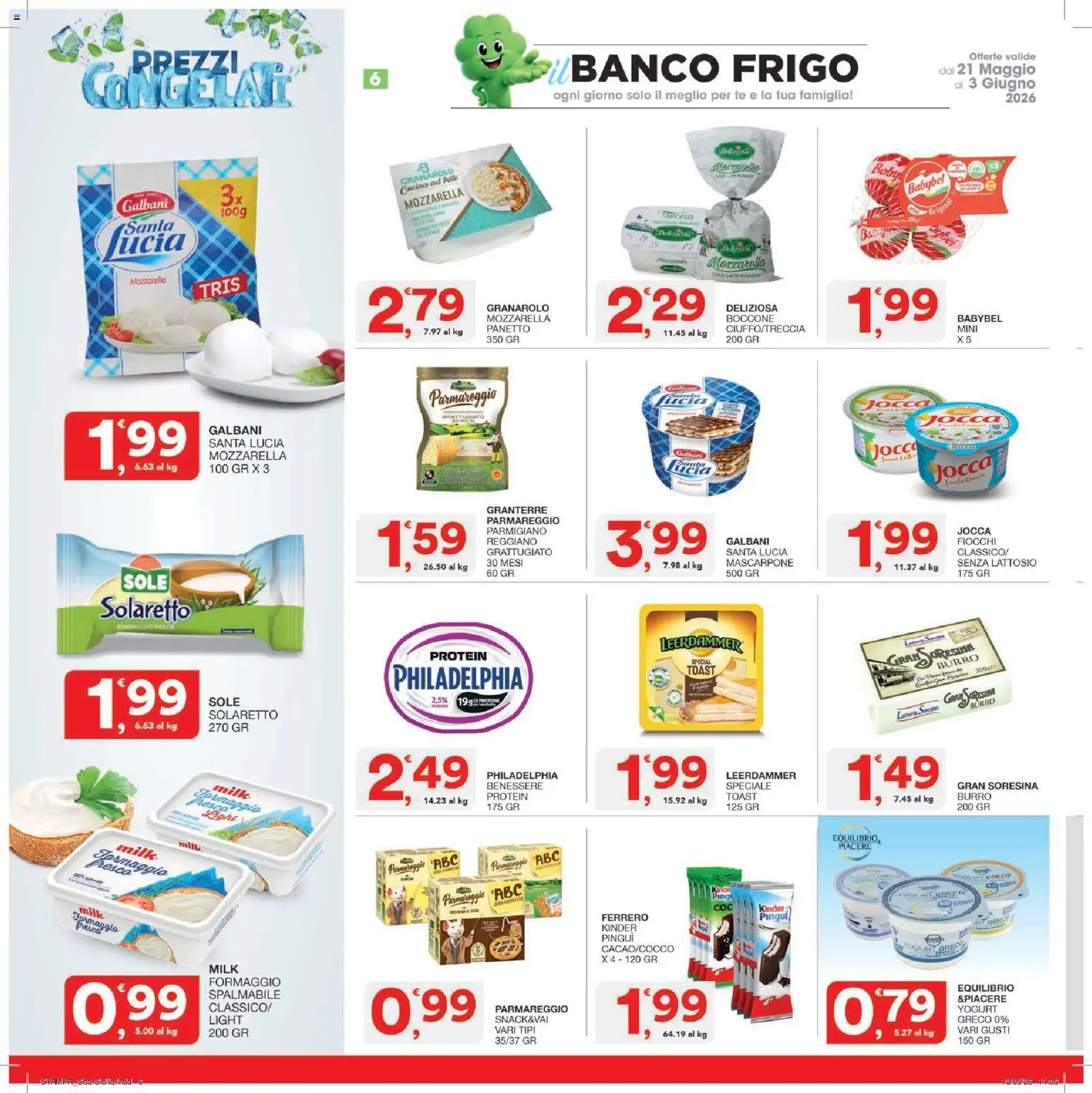 Volantino SISA del 21.05.2026 | Pagina: 6 | Prodotti: Yogurt, Mozzarella, Burro, Parmigiano