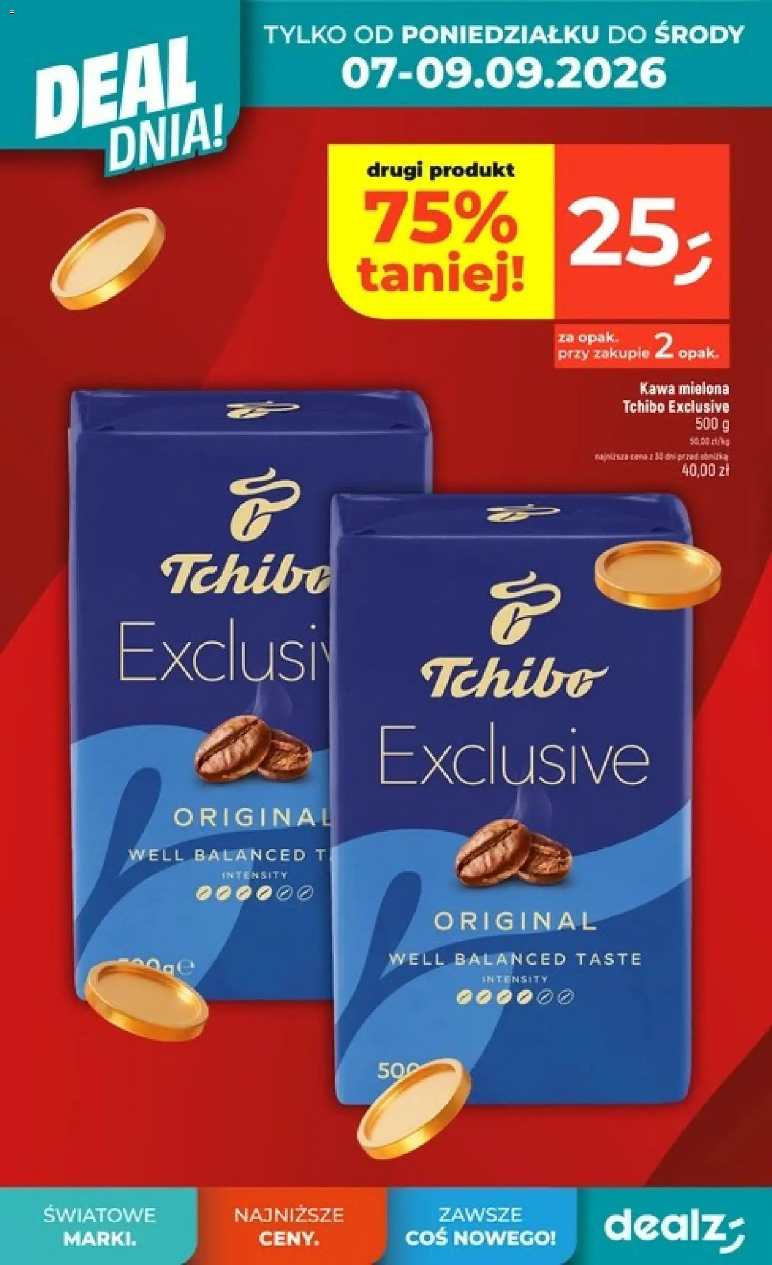 Dealz gazetka od 03.09.2026 | Strona: 6 | Produkty: Tchibo exclusive, Tchibo, Kawa, Kawa mielona
