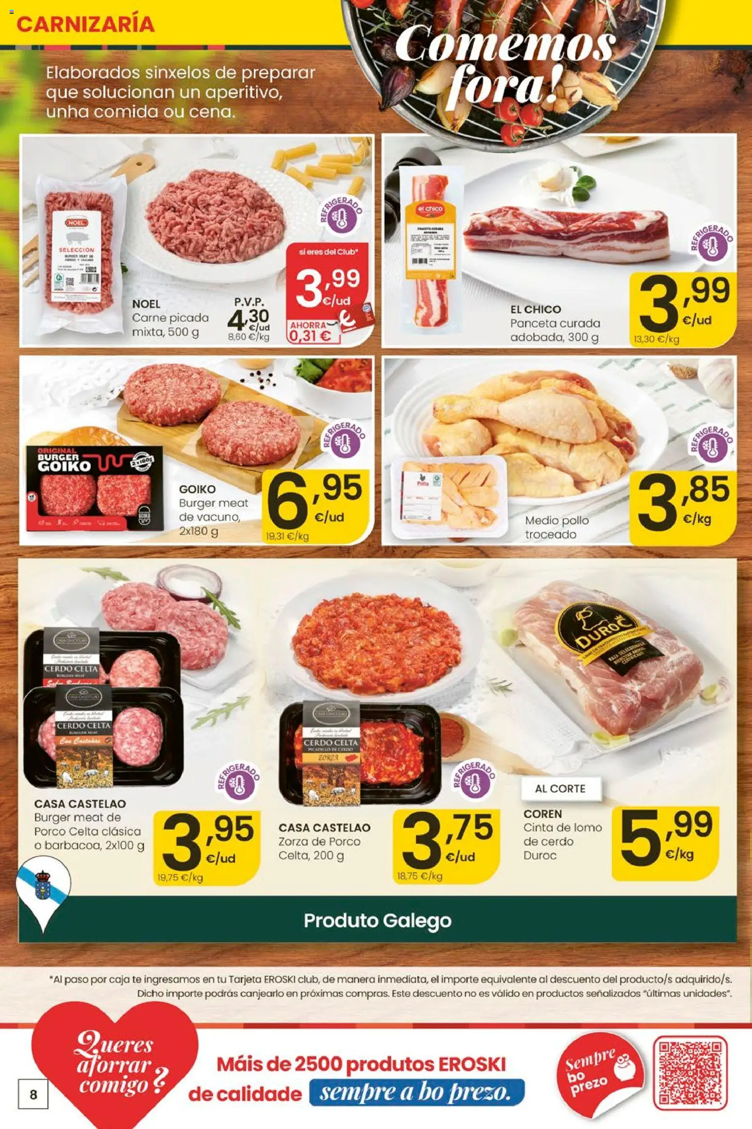 Eroski Ofertóns de verán │ válido desde el 28.05.2026 | Página: 8 | Productos: Ηλεκτρικός φούρνος, Cerdo, Té, Caja