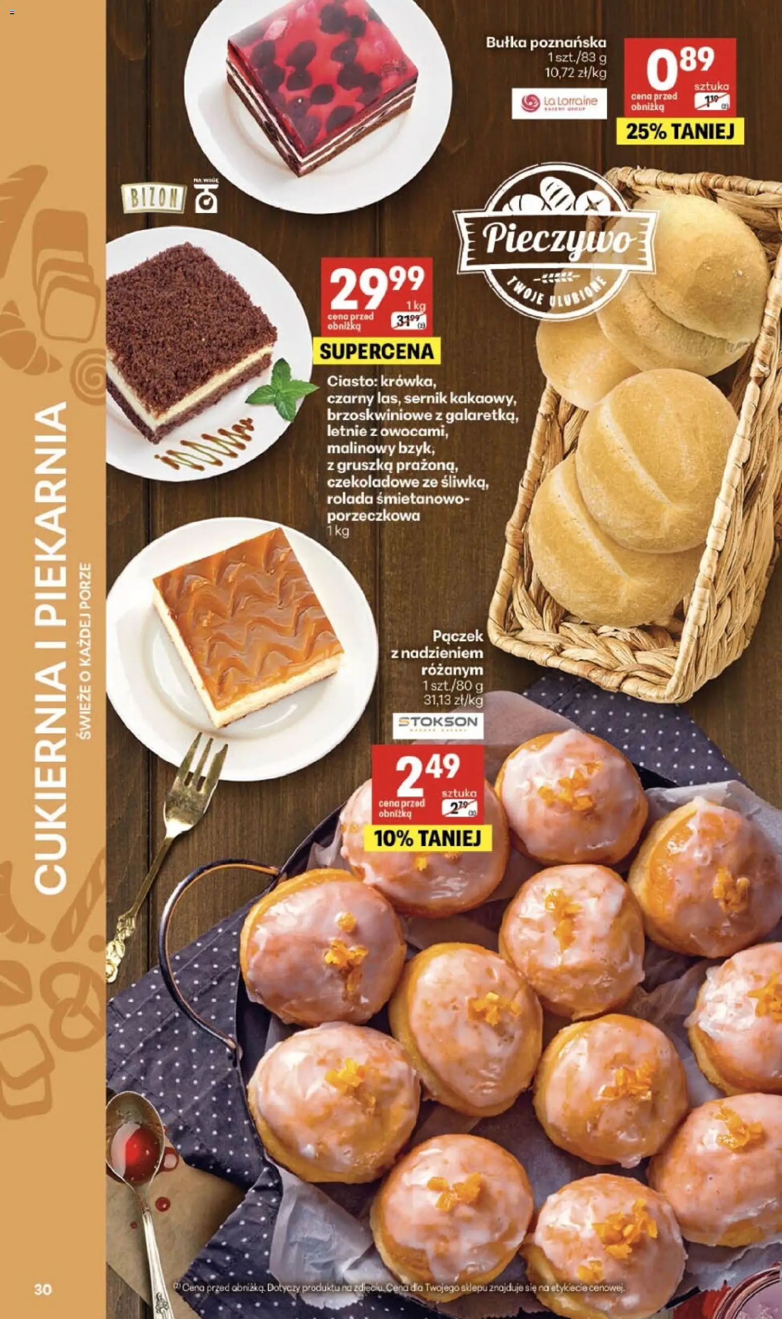 Delikatesy Centrum gazetka od 13.08.2026 | Strona: 30 | Produkty: Pieczywo, Gruszka, Ciasto, Bułka poznańska