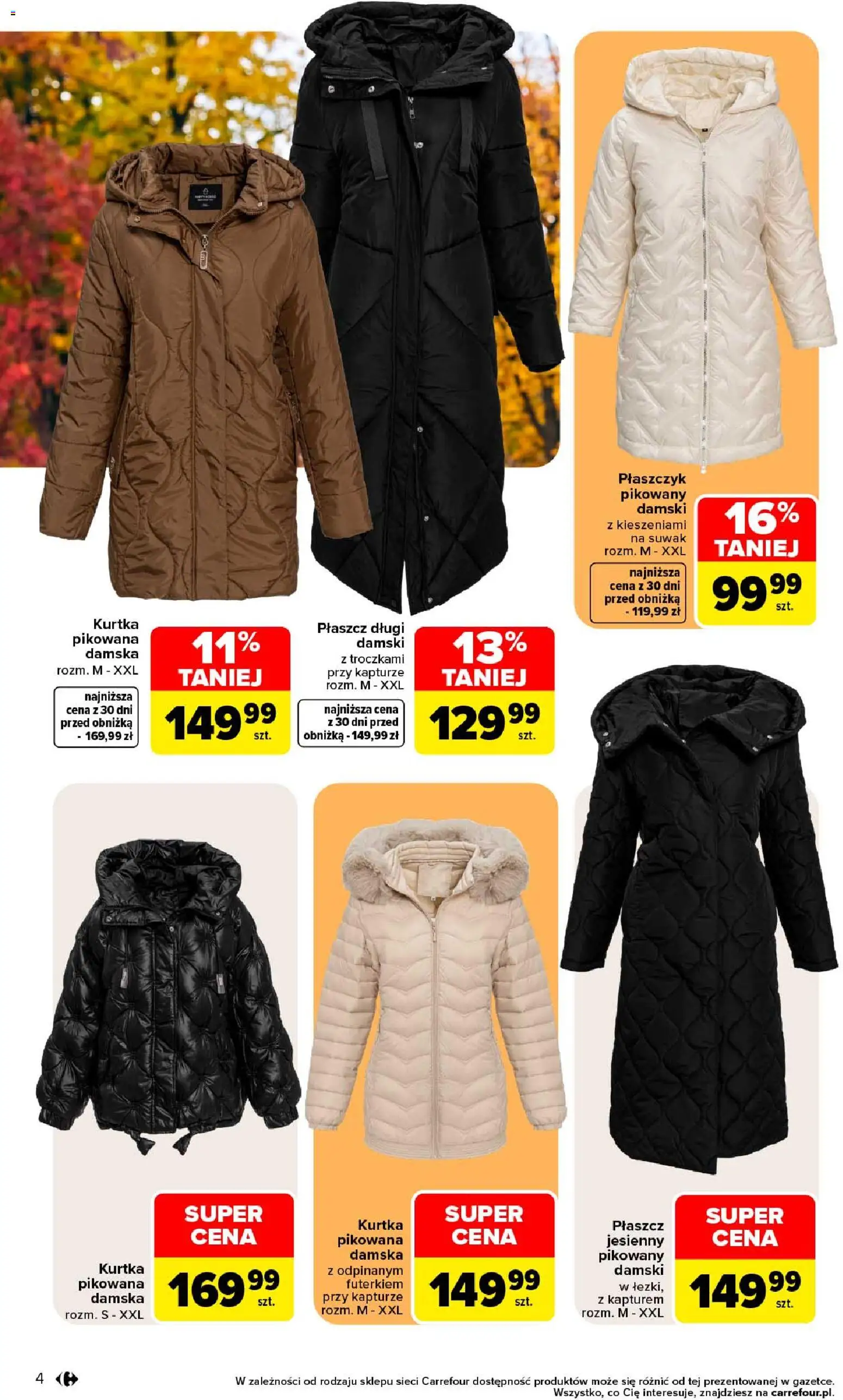 Carrefour gazetka - Na jesienne klimaty od 28.09.2026 | Strona: 4 | Produkty: Kurtka, Płaszcz