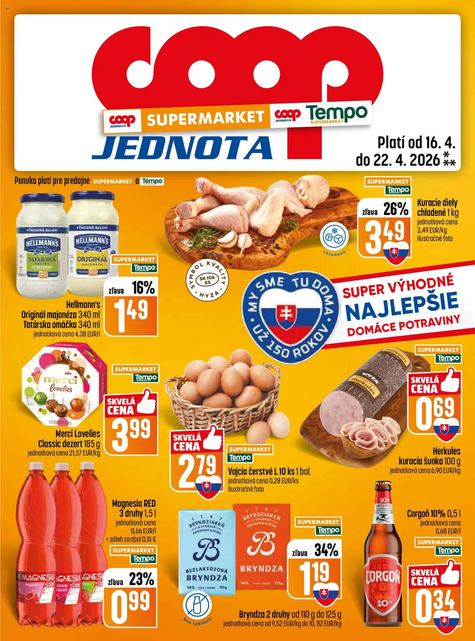 Nové COOP Jednota akcie – leták je platný od 16.04.2026 | Strana: 13 | Produkty: Vajcia, Bryndza, Magnesia, Tatárska omáčka