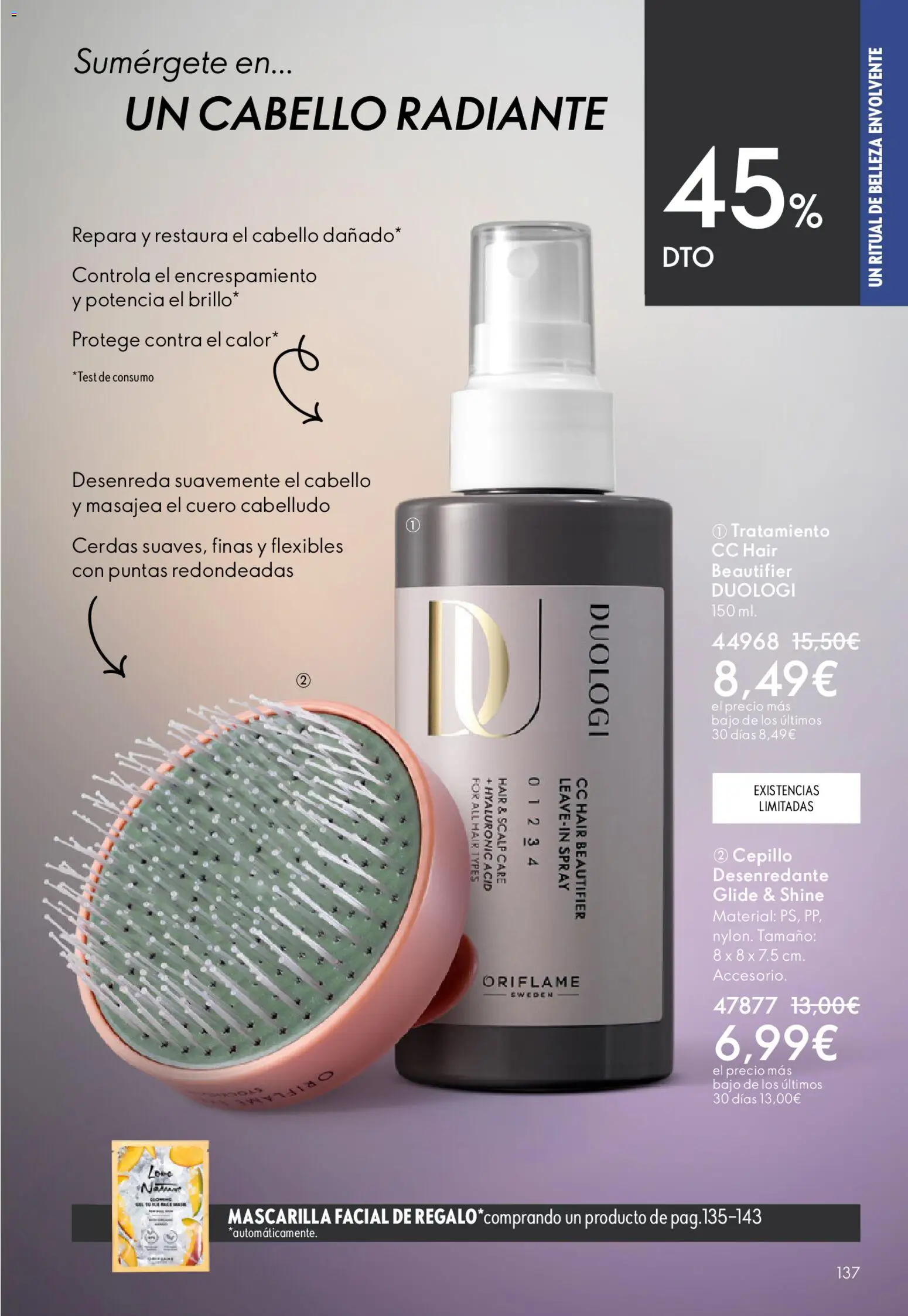 Oriflame - Catálogo Campaña 6 │ válido desde el 22.04.2026 | Página: 137 | Productos: Cepillo, Mascarilla facial