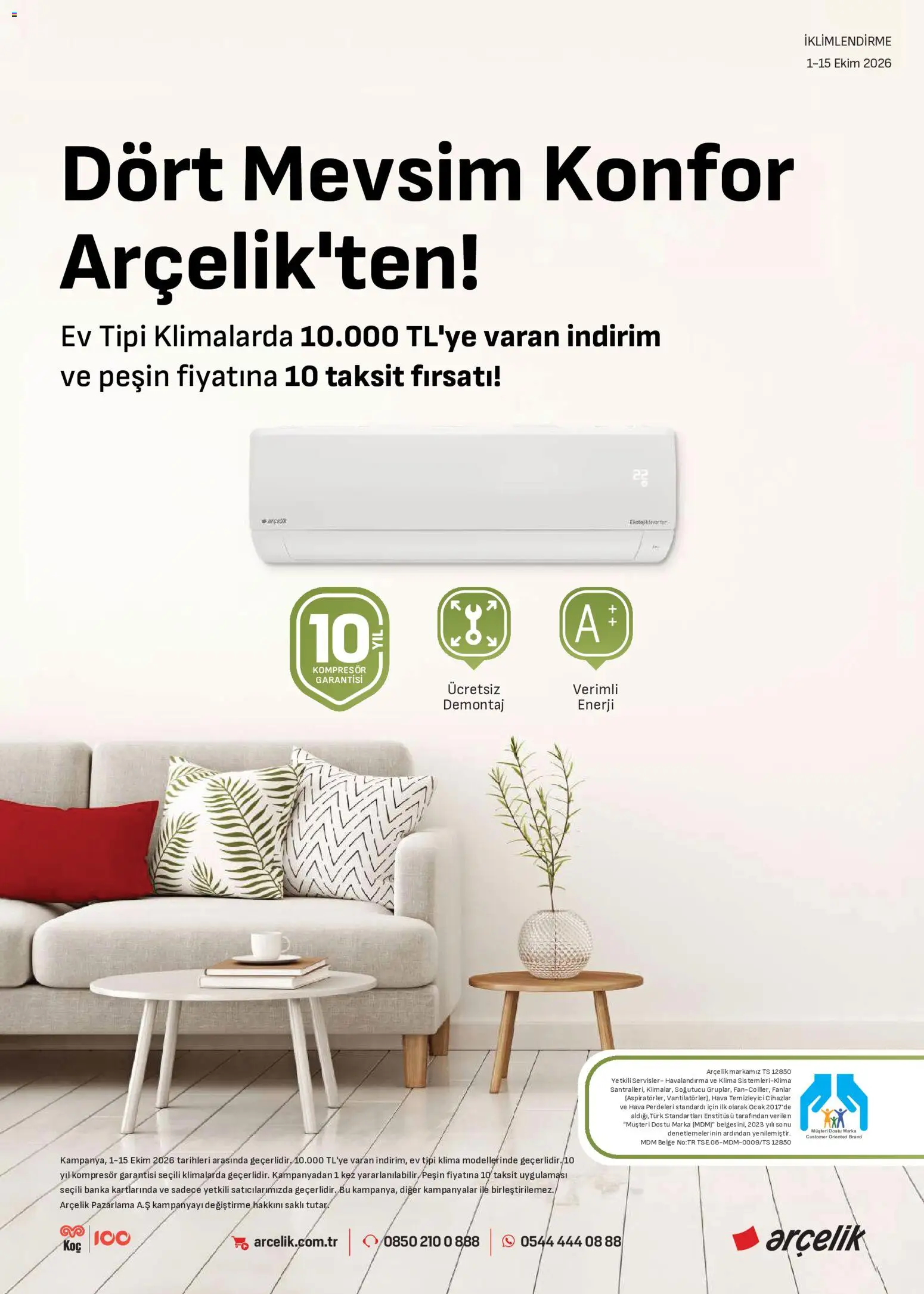 Arçelik - İklimlendirme Kataloğu - 01 Ekim 2026 tarihinden itibaren geçerlidir | Sayfa: 1