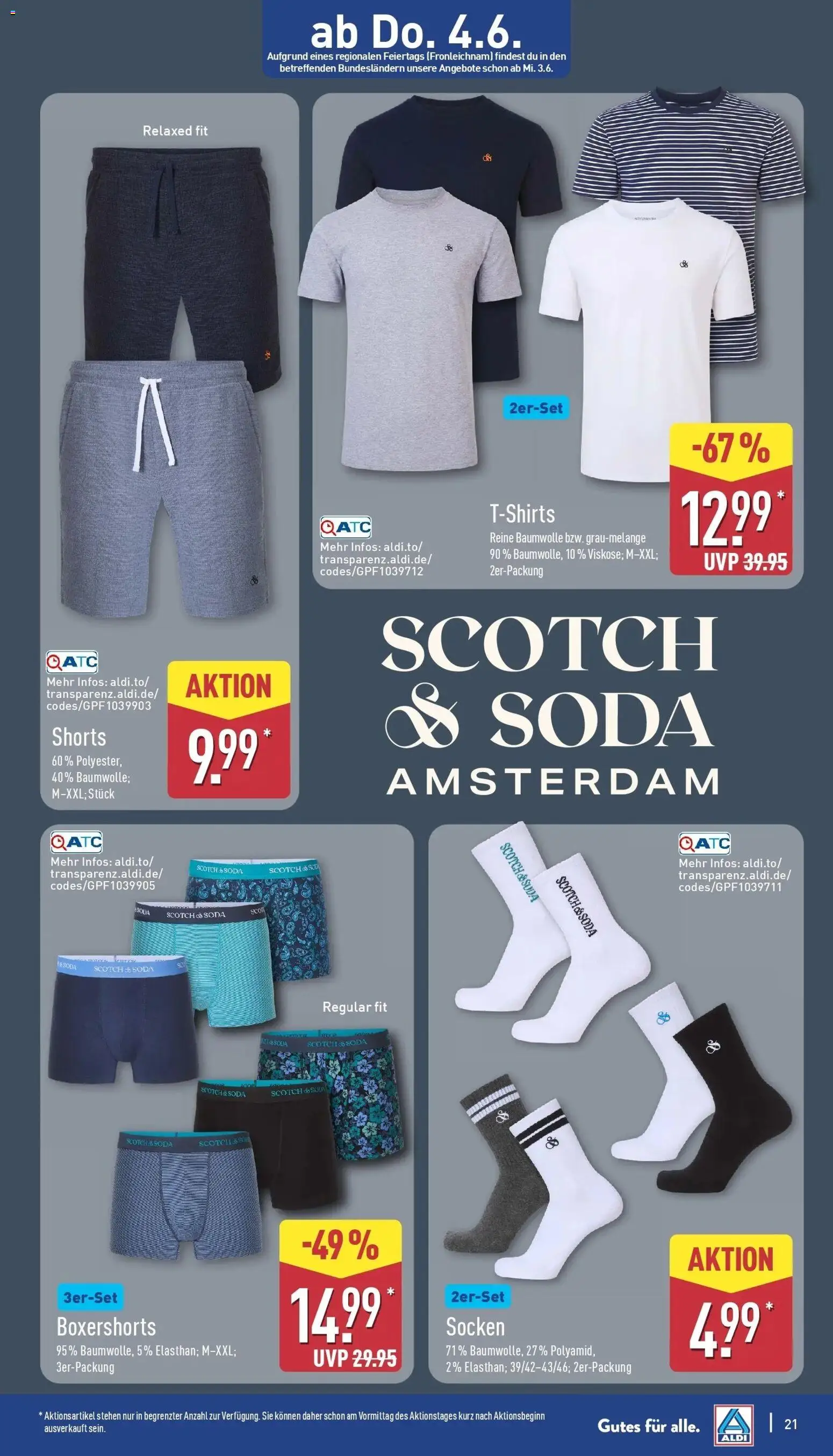 Aldi Wochenangebote – gültig ab 01.06.2026 | Seite: 22 | Produkte: Socken