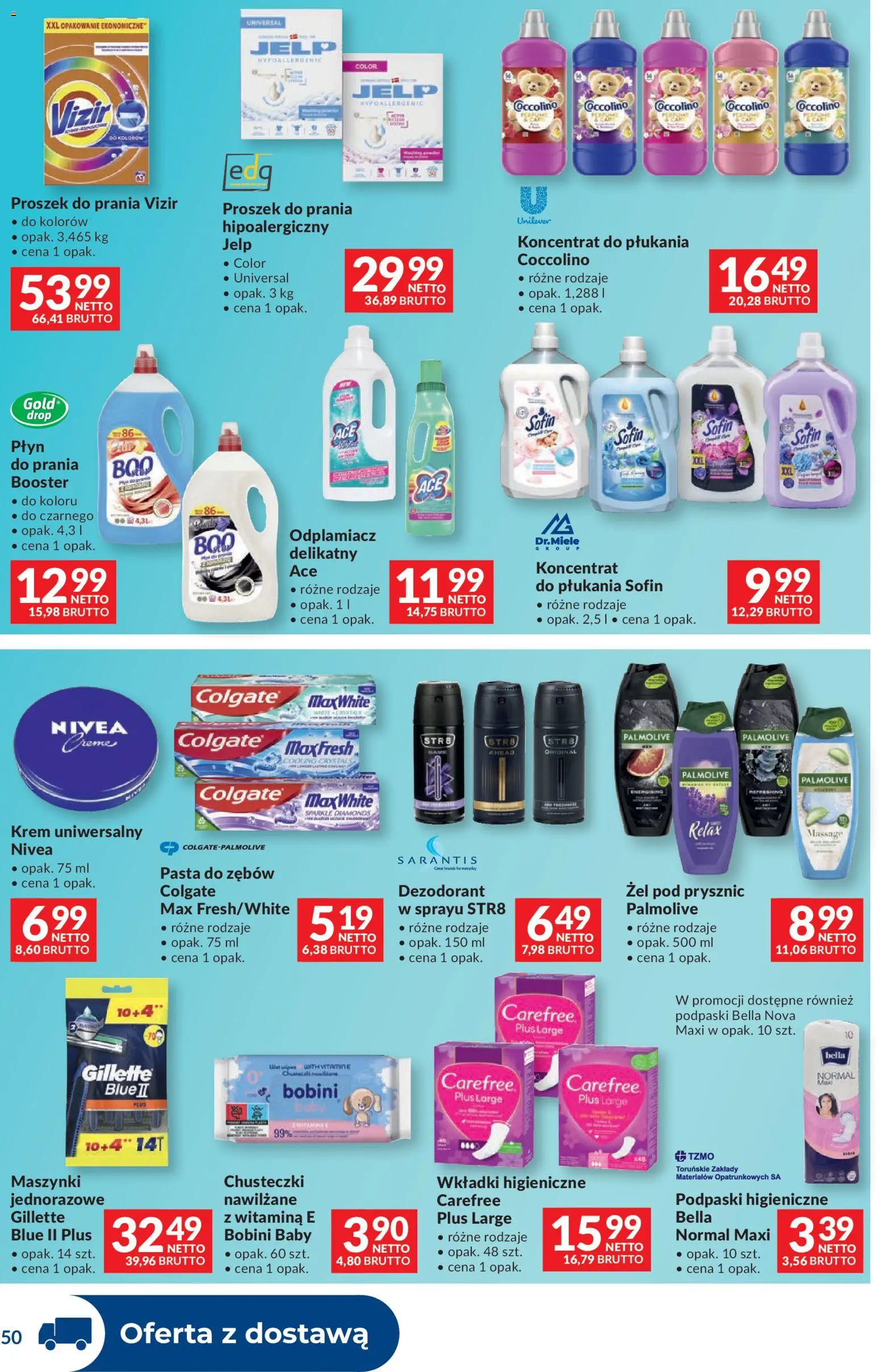Makro gazetka - Dystrybucja do sklepów od 04.08.2026 | Strona: 50 | Produkty: Gillette, Podpaski bella, Żel pod prysznic, Dezodorant